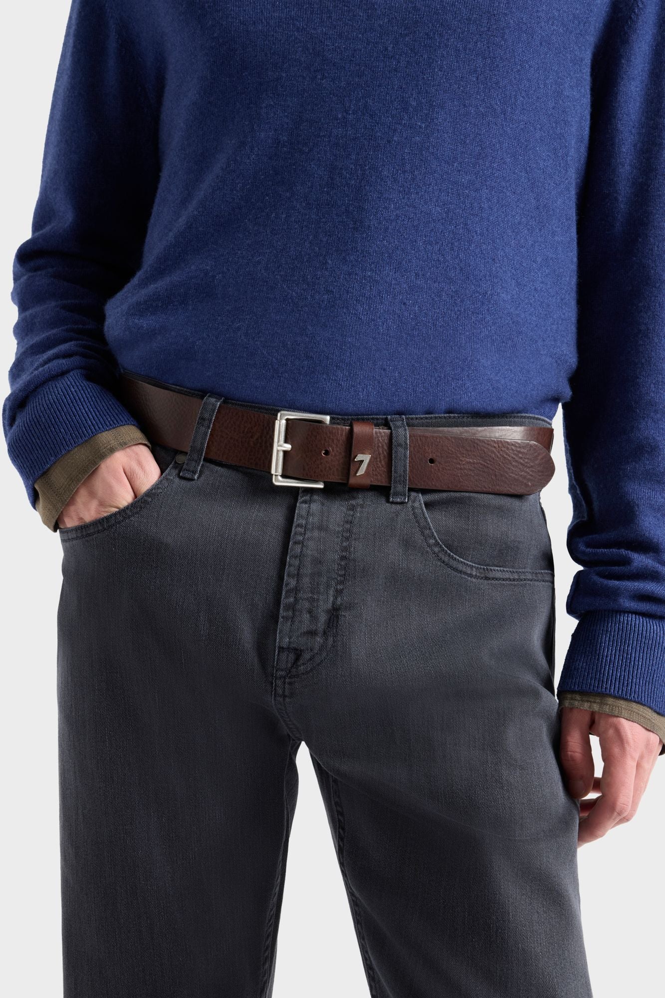7-for-all-mankind-classic-belt-metal-g-rtel-leather-dark-brown image 2