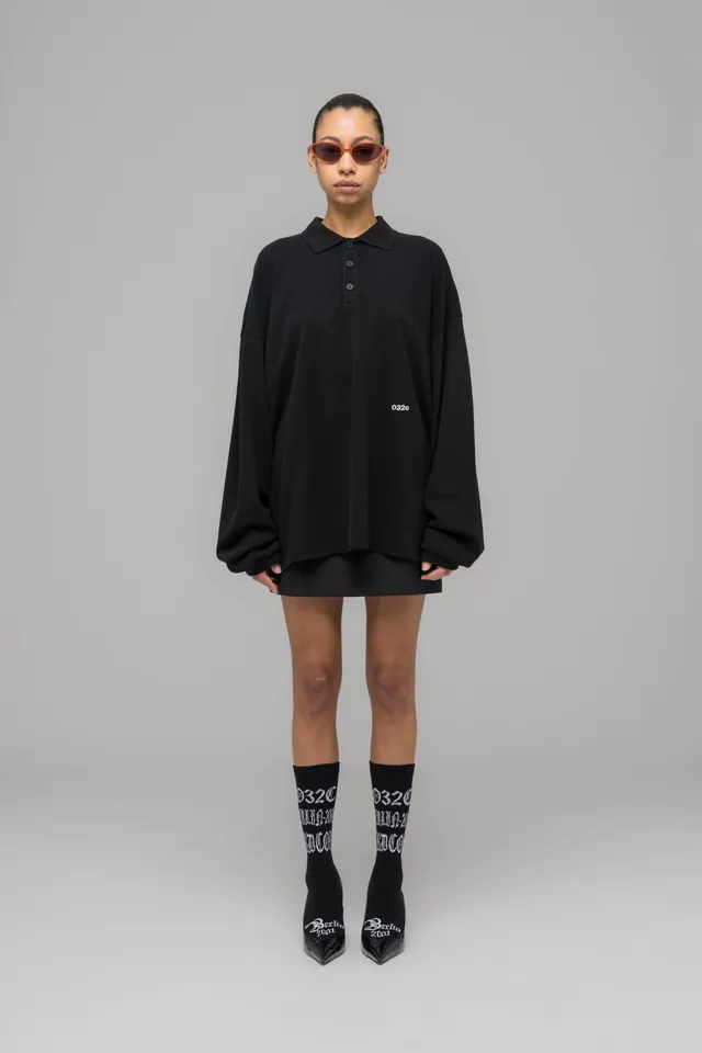032c-speed-devil-langarm-polo-damen-washed-black-bio-baumwolle image 1
