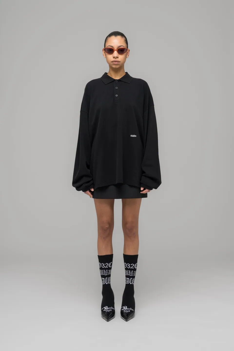 032c-speed-devil-langarm-polo-damen-washed-black-bio-baumwolle image 1