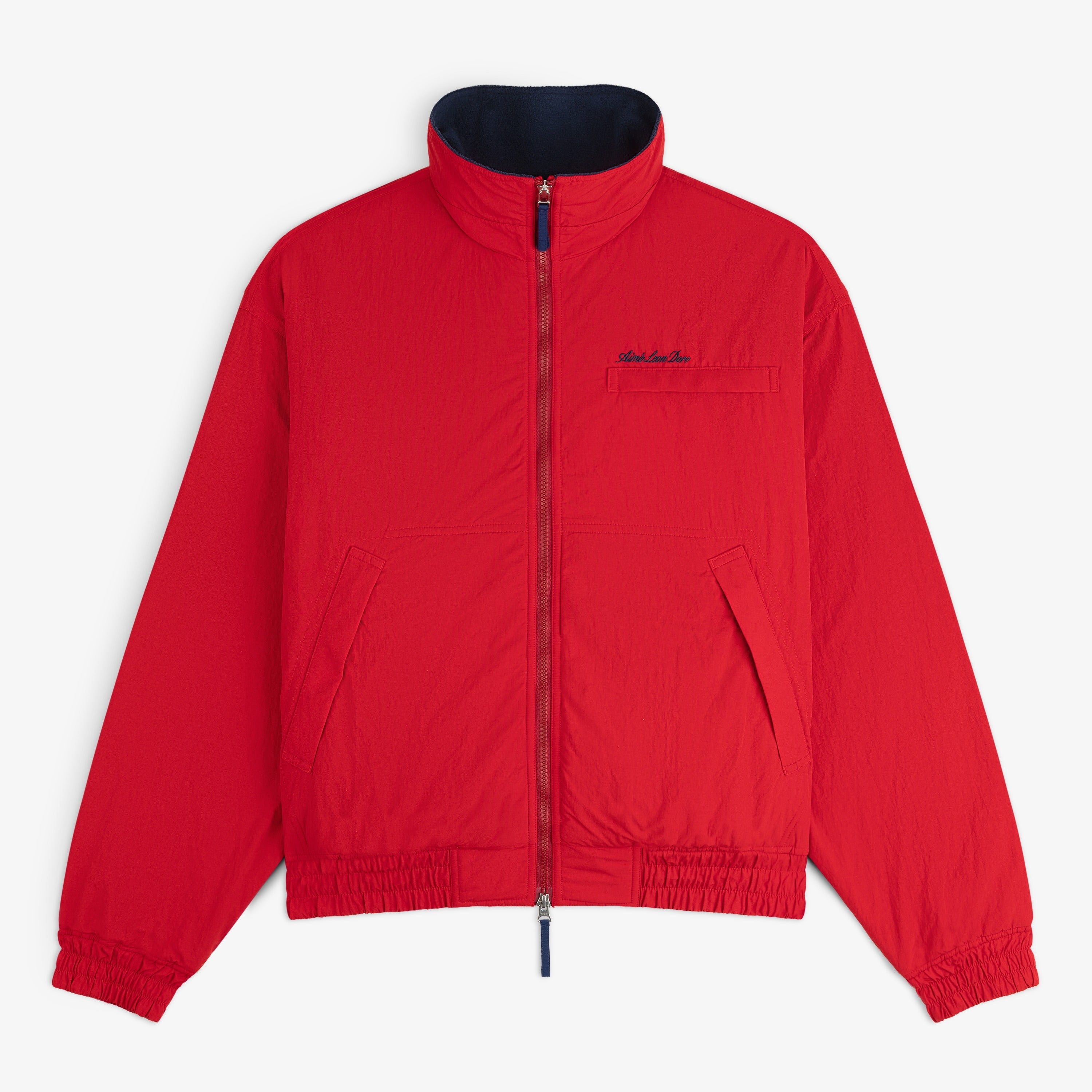 aim-leon-dore-fleece-lined-sport-windbreaker-jacke-rot image 1