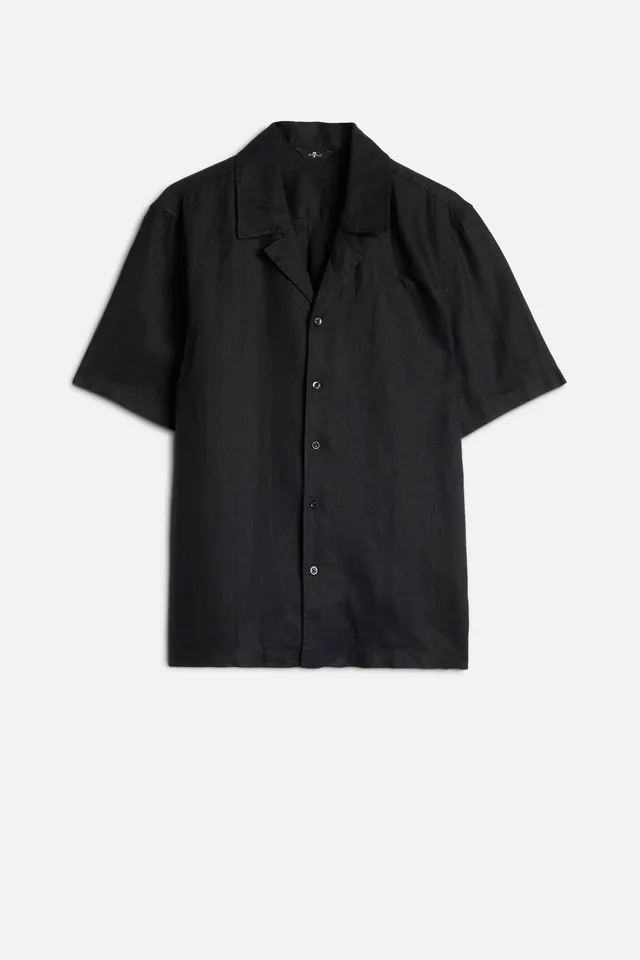 7-for-all-mankind-linen-camp-shirt-herren-hemd-in-black image 1