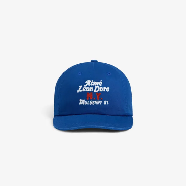 aim-leon-dore-mulberry-chainstitch-hat-blaue-5-panel-cap image 1