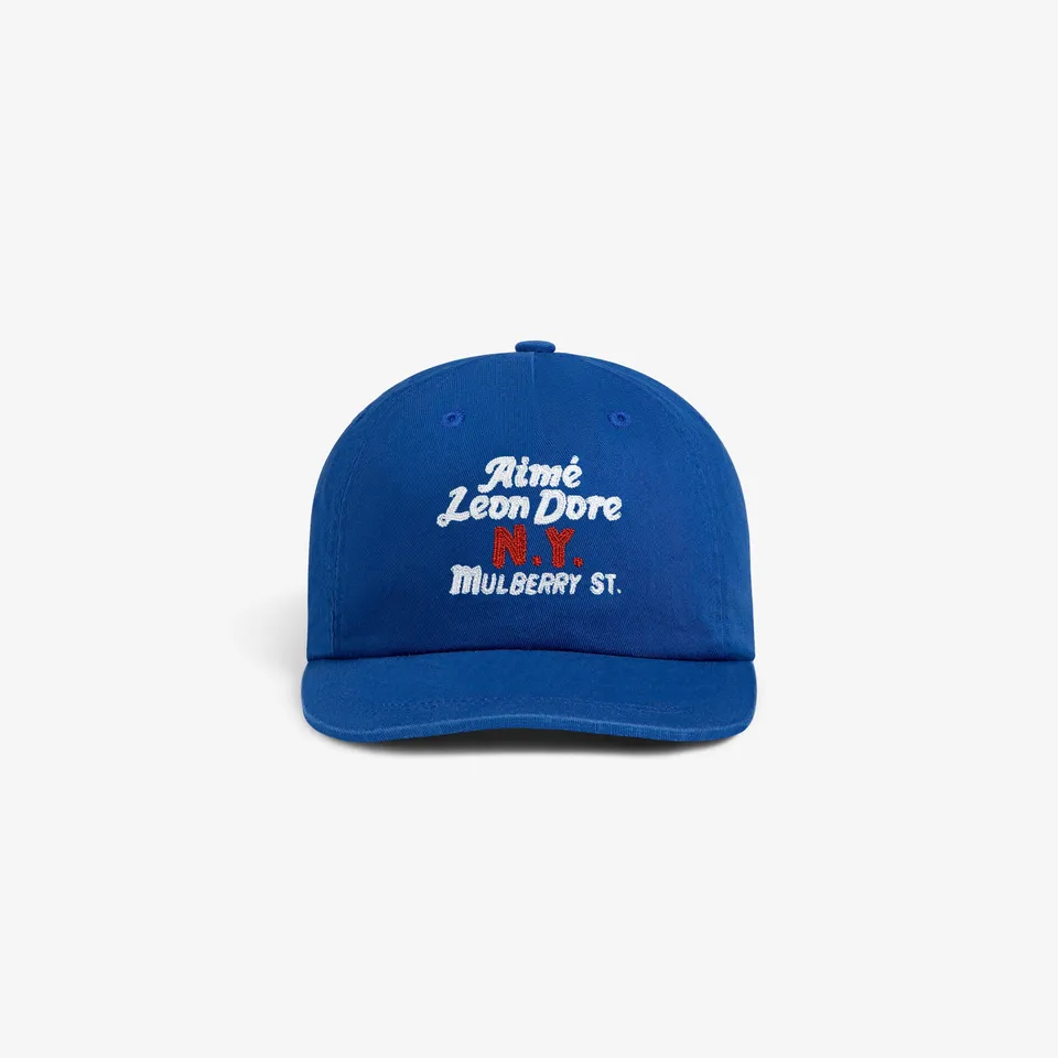 aim-leon-dore-mulberry-chainstitch-hat-blaue-5-panel-cap image 1