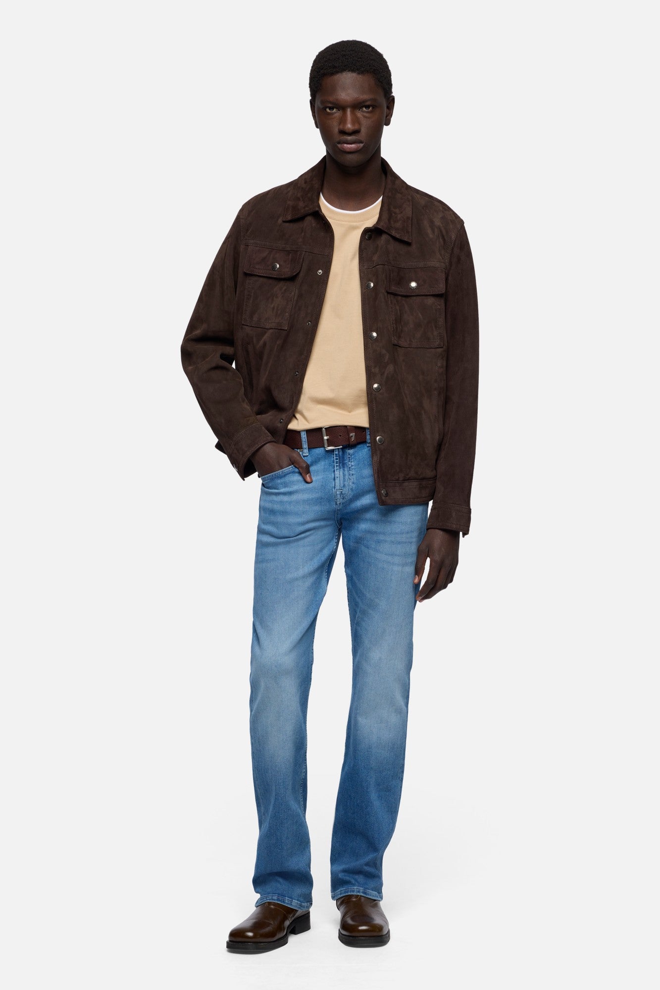 7-for-all-mankind-modern-trucker-jacket-italian-suede-espresso image 2