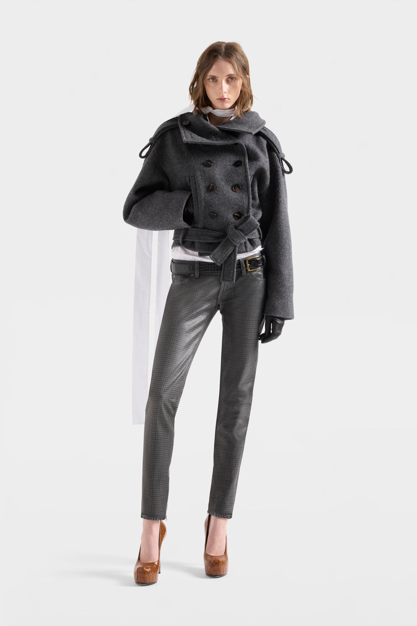7-for-all-mankind-double-breasted-high-neck-short-coat-wollmantel-in-wool-gunmet image 2