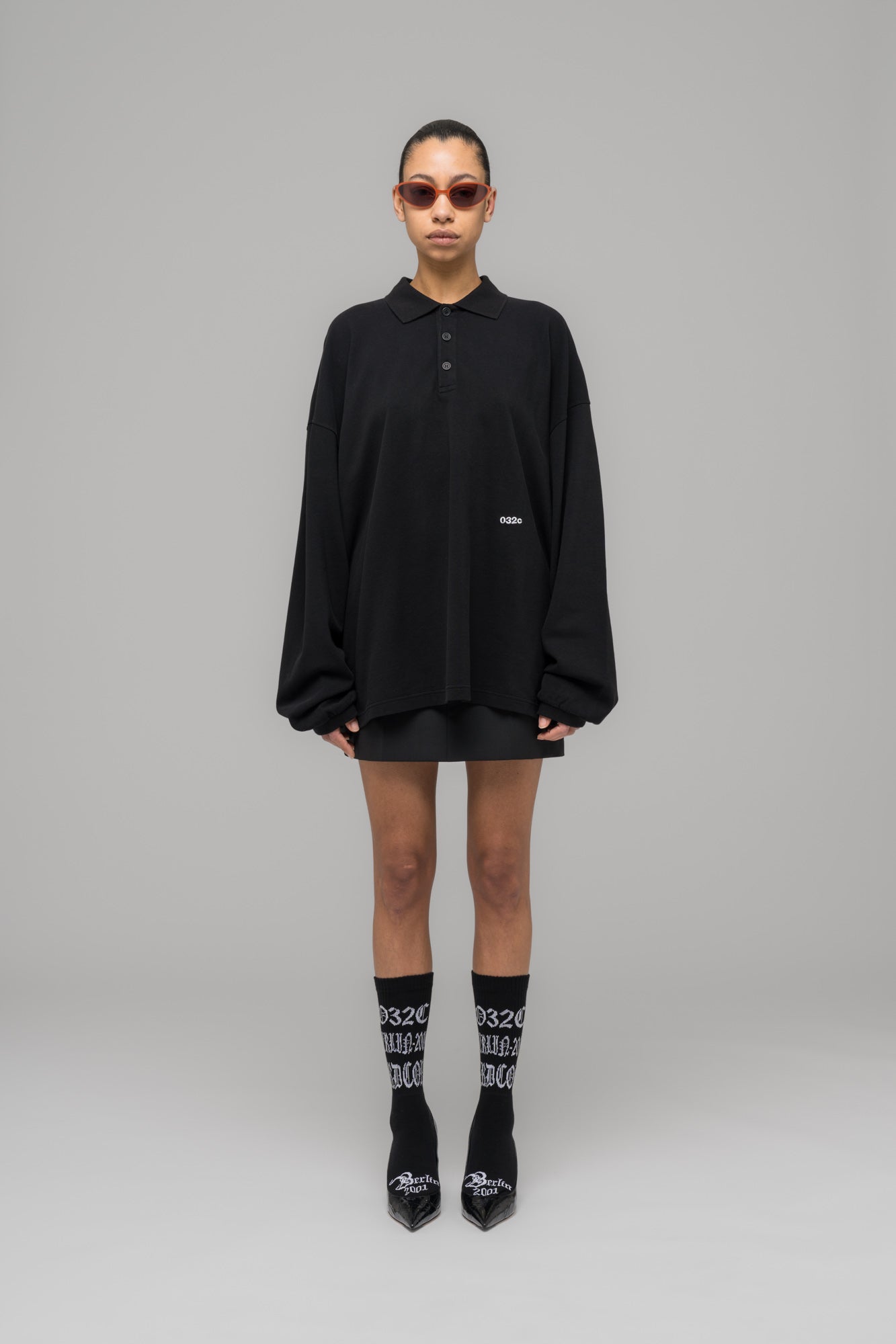 032c-speed-devil-langarm-polo-damen-washed-black-bio-baumwolle image 1