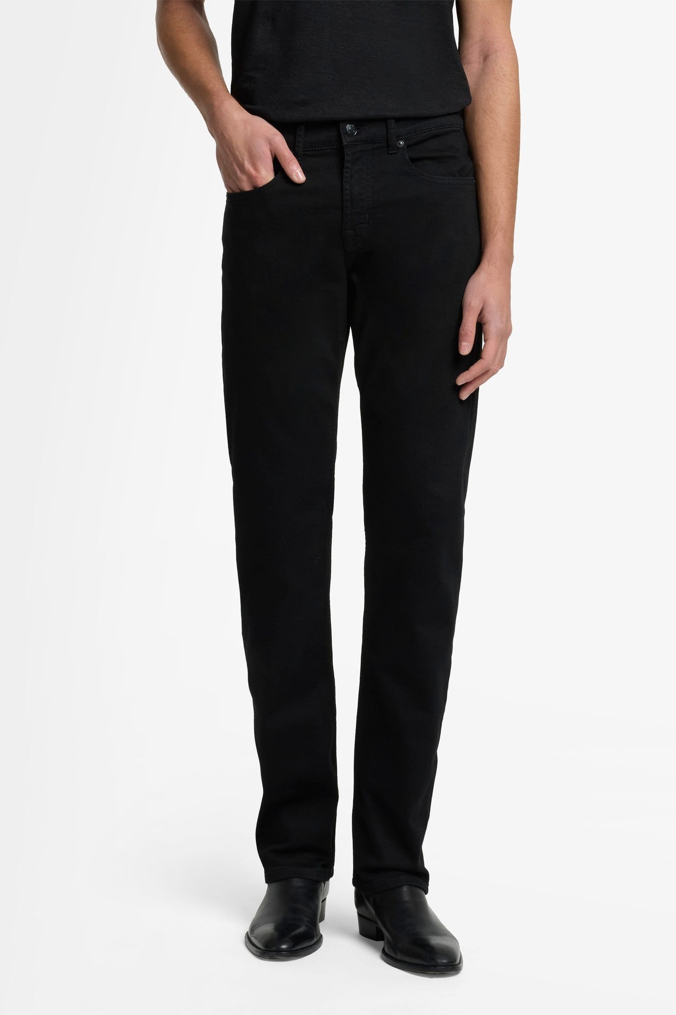7-for-all-mankind-standard-herren-jeans-denim-black-onyx-straight image 3