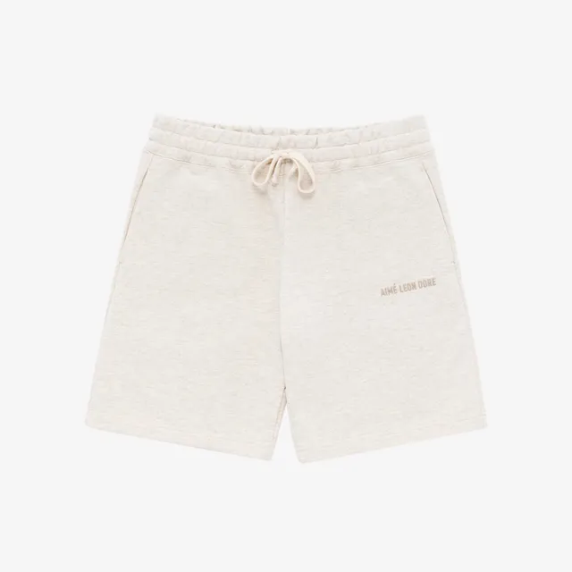 aim-leon-dore-tonal-logo-sweatshorts-oatmeal image 1