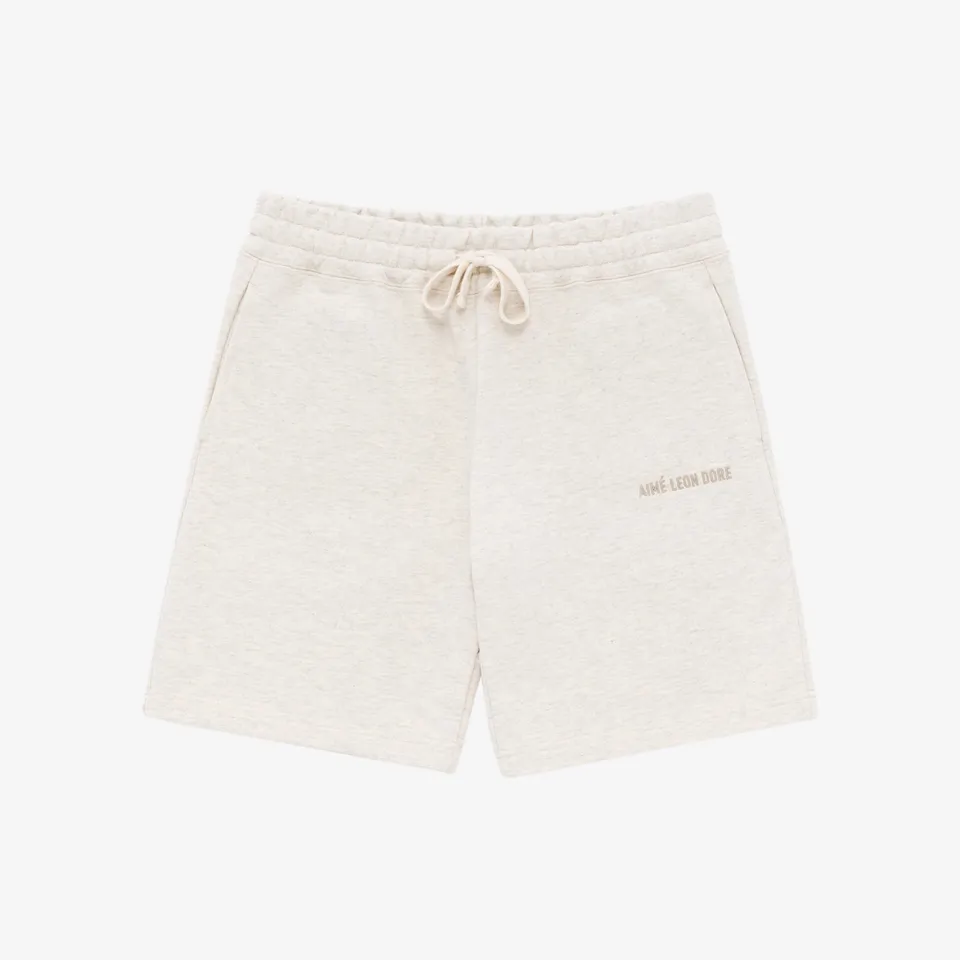 aim-leon-dore-tonal-logo-sweatshorts-oatmeal image 1