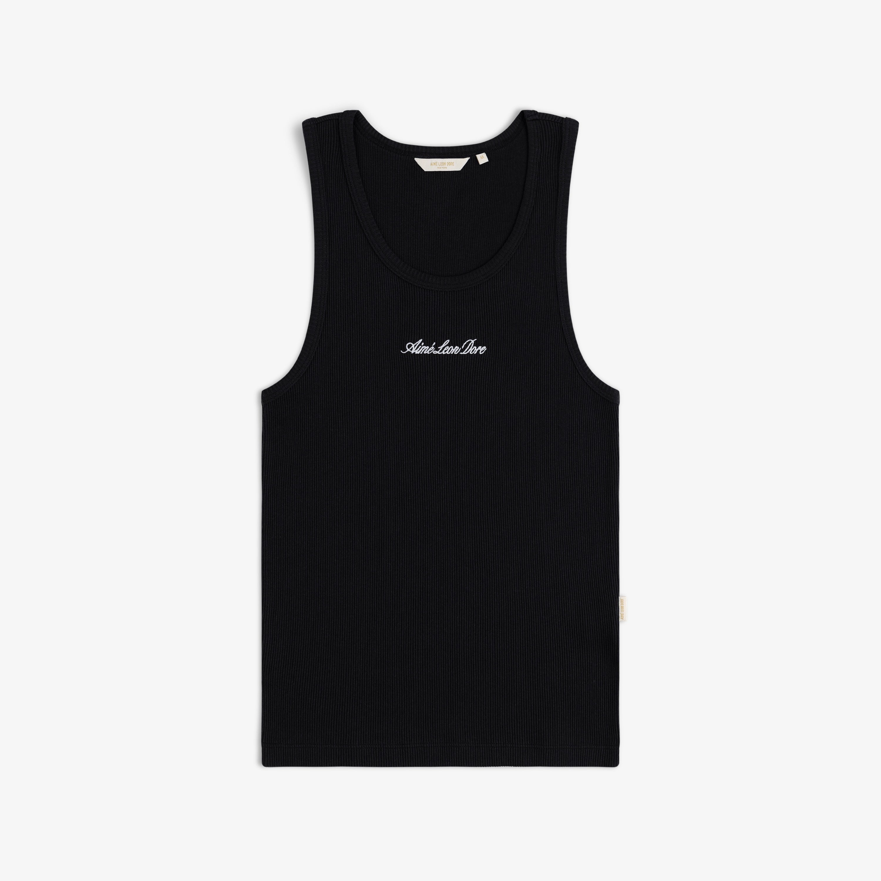 aim-leon-dore-embroidered-logo-tank-top-schwarz image 1