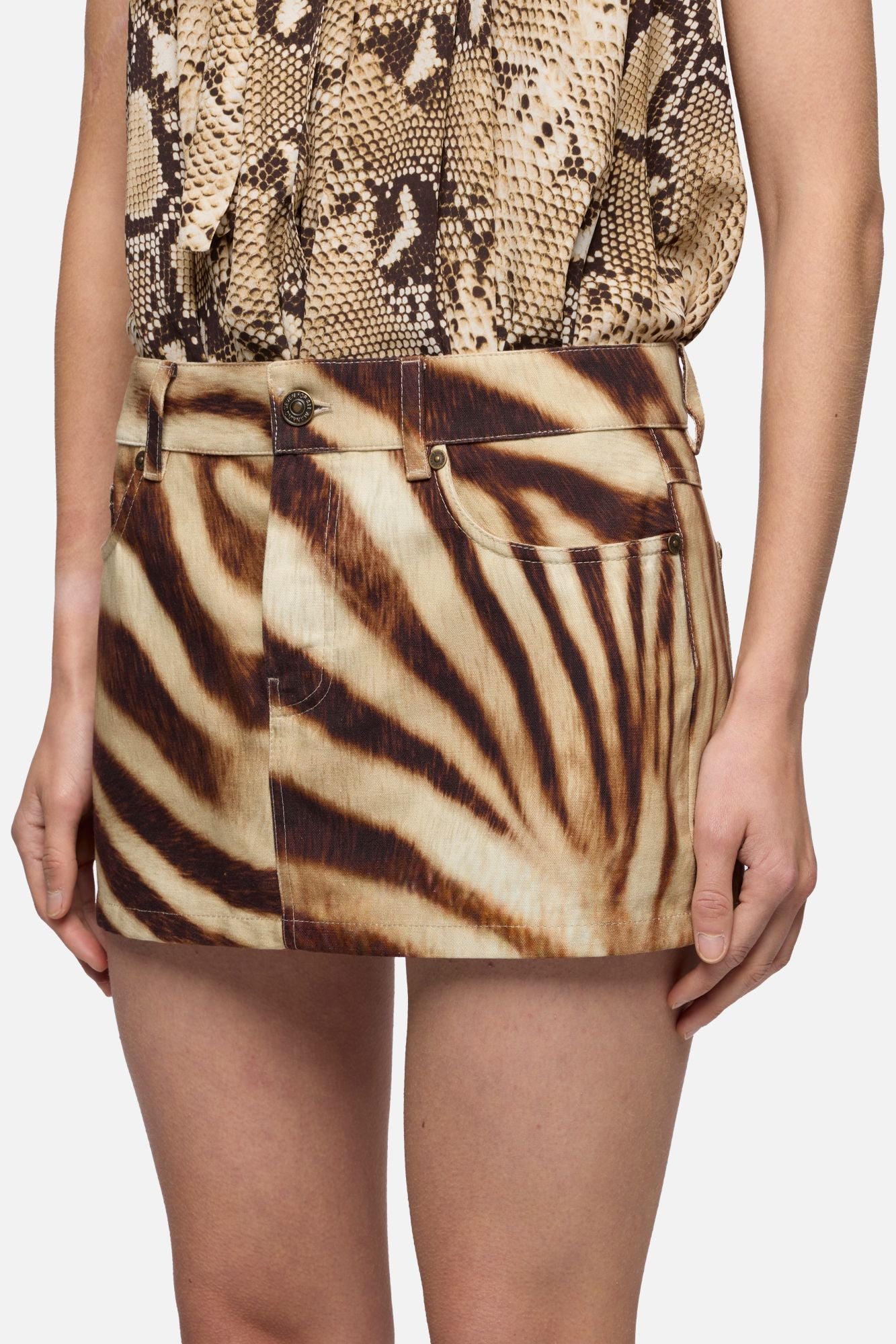 7-for-all-mankind-mini-skirt-canvas-zebra-damen-minirock image 4