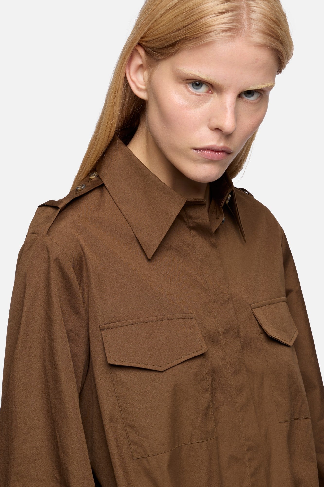 7-for-all-mankind-utility-mini-dress-poplin-toffee-damen-minikleid image 4