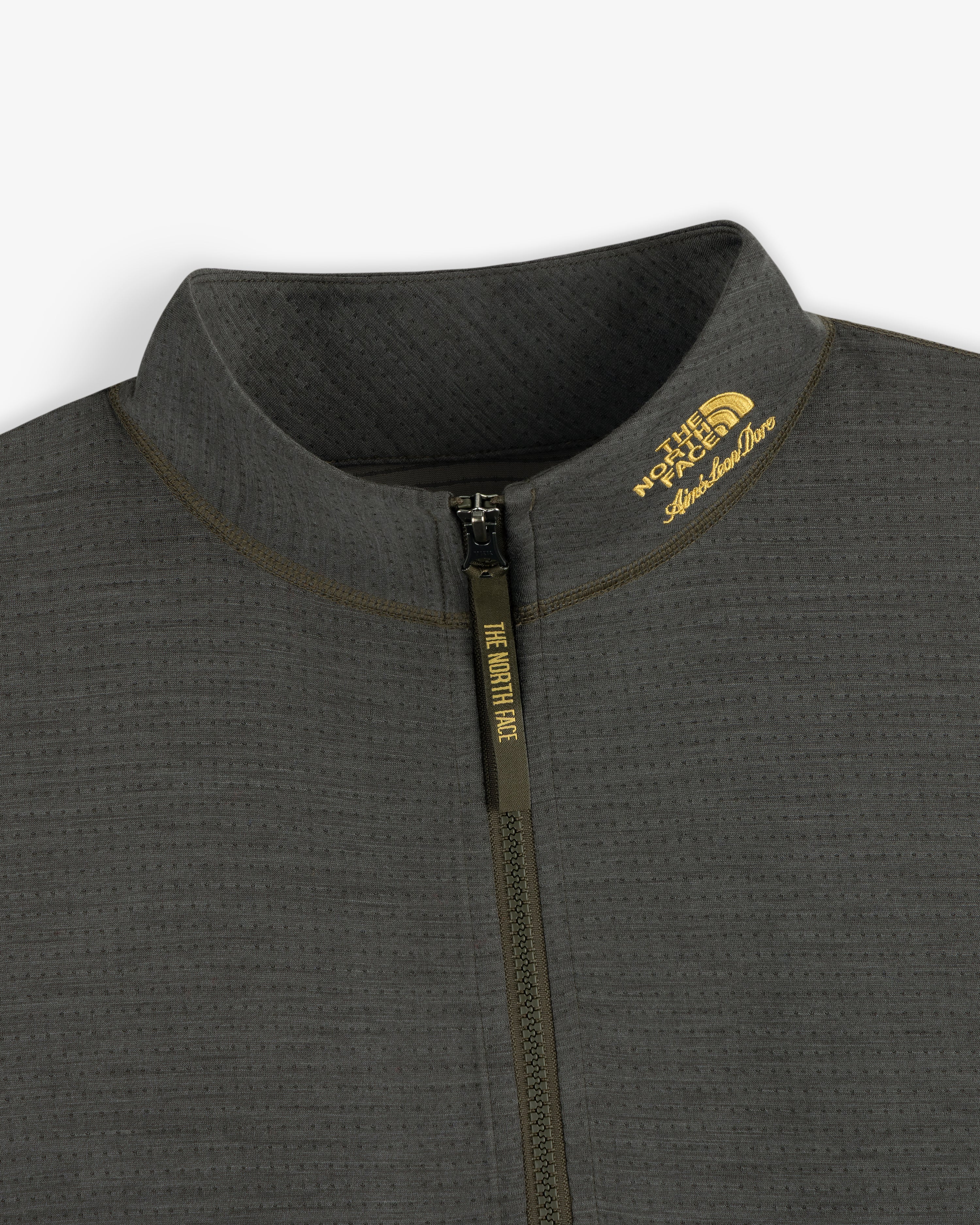 ald-the-north-face-dotknit-wool-quarter-zip-olive-relaxed image 3