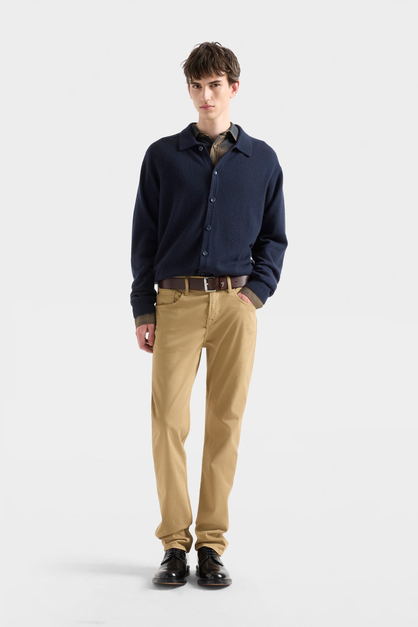 7-for-all-mankind-button-polo-strick-cardigan-cashmere-midnight-herren image 2