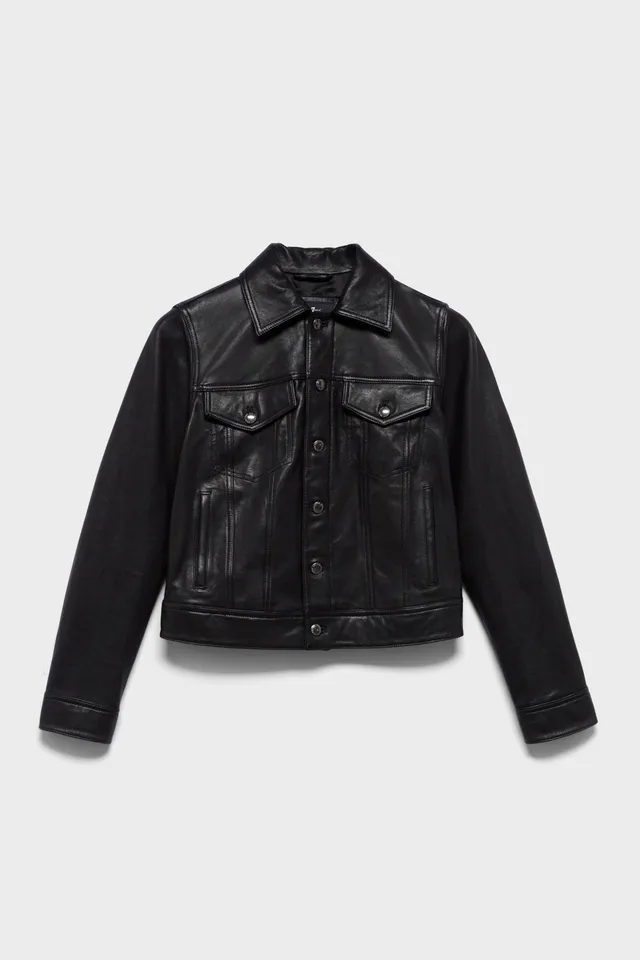 7-for-all-mankind-adi-trucker-jacket-leder-schwarz image 1
