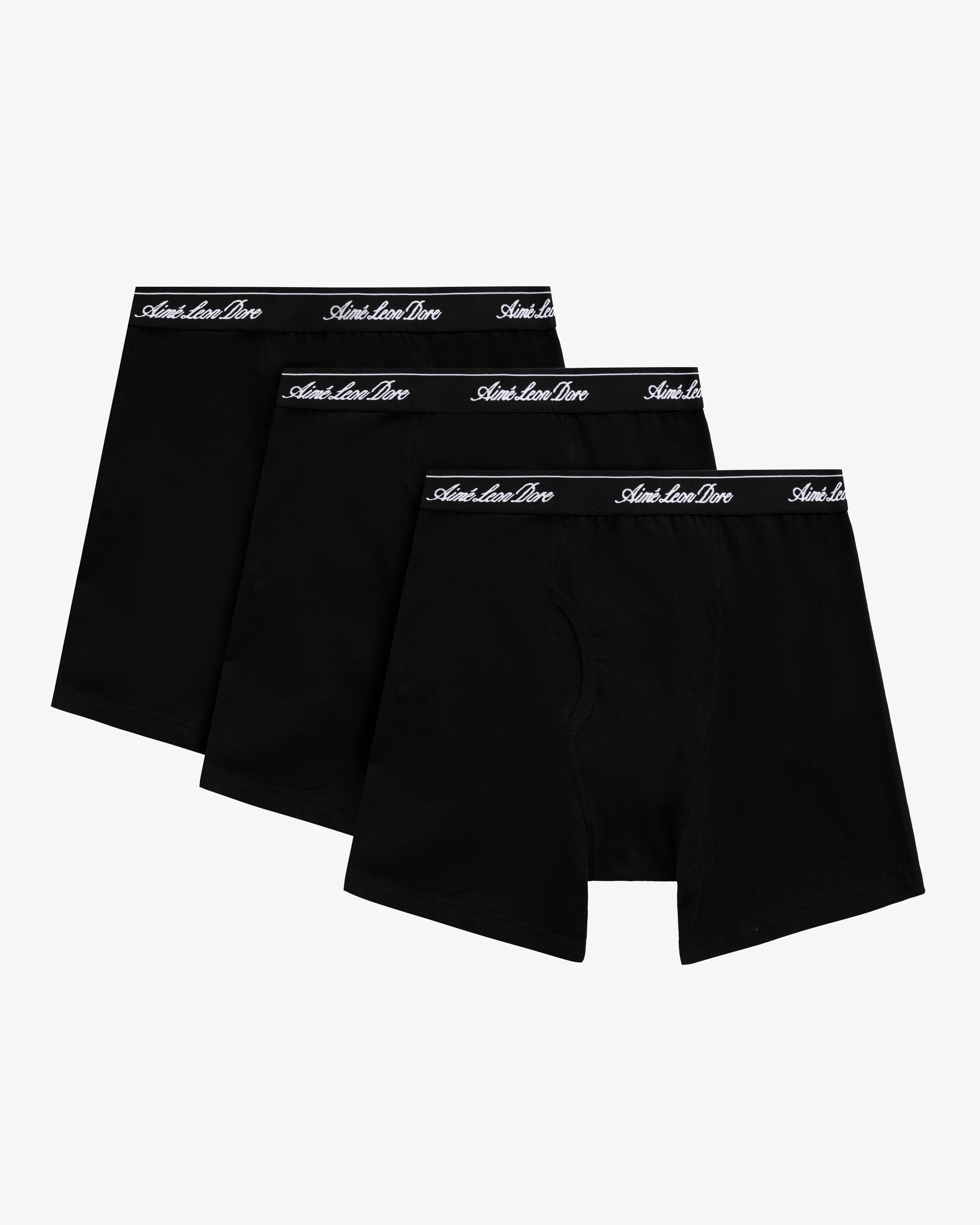 aim-leon-dore-boxer-brief-3-pack-unterhose-schwarz image 2