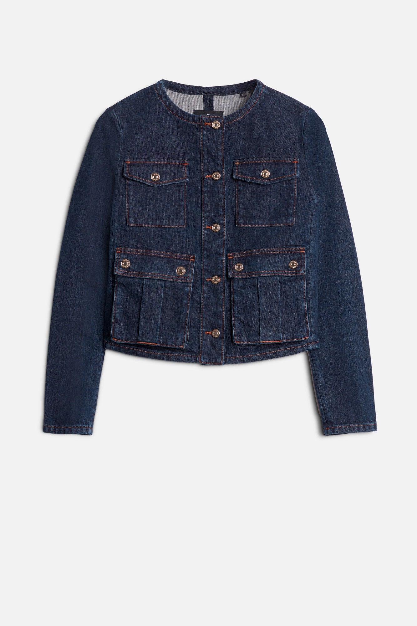 7-for-all-mankind-collarless-jacket-rinsed-indigo-damen-jeansjacke image 1