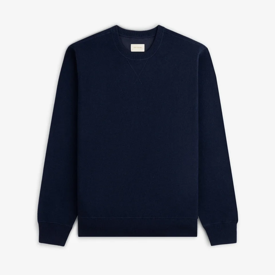 aim-leon-dore-pavilion-cashmere-crewneck-sweatshirt-navy image 1