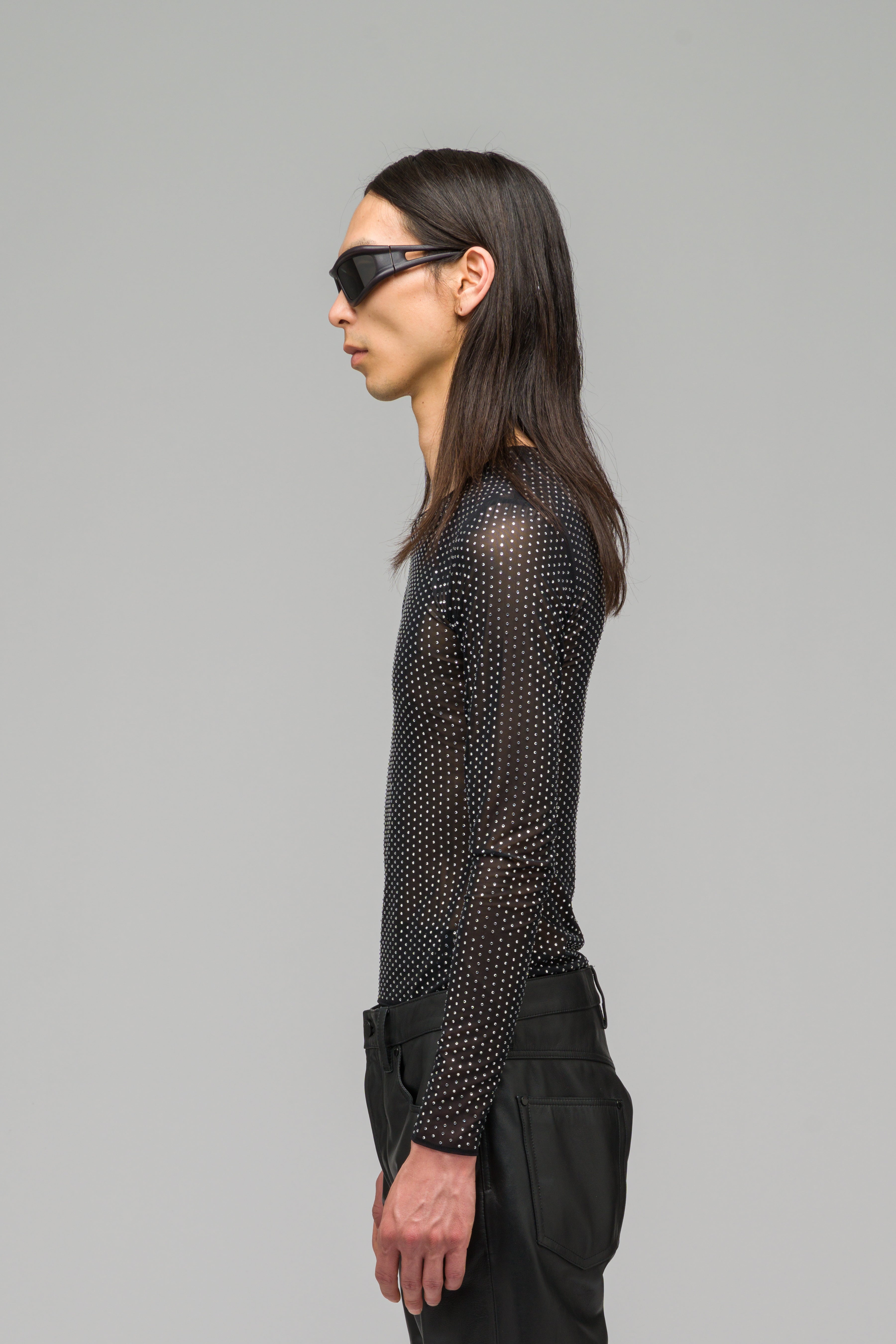 032c-luster-fitted-longsleeve-unisex-mesh-top-mit-strass image 7
