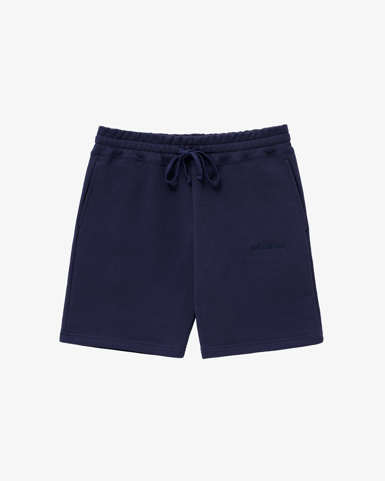aim-leon-dore-tonal-logo-sweatshorts-navy-shorts image 2