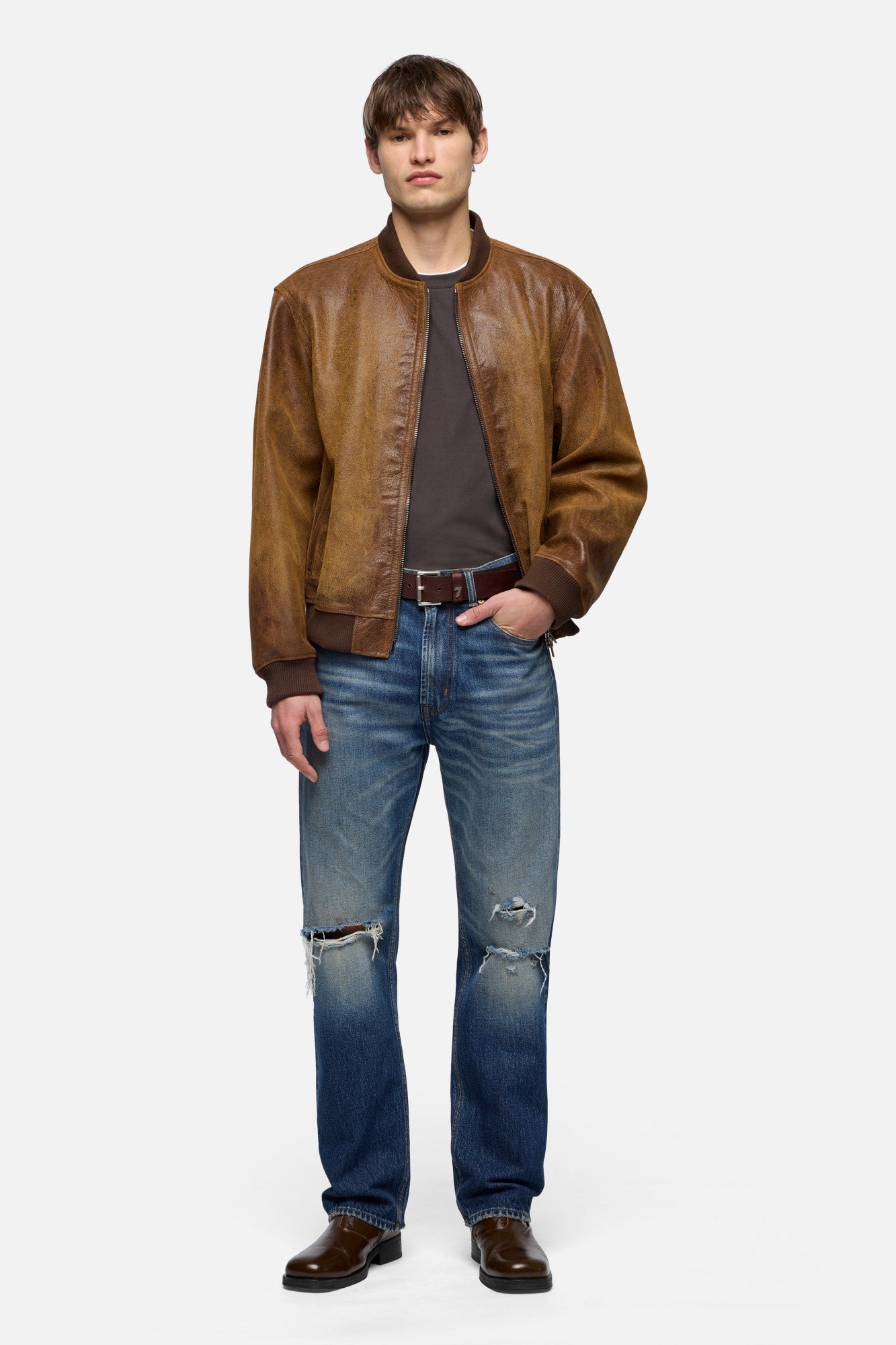 7-for-all-mankind-bomberjacke-leder-pecan-herren image 2