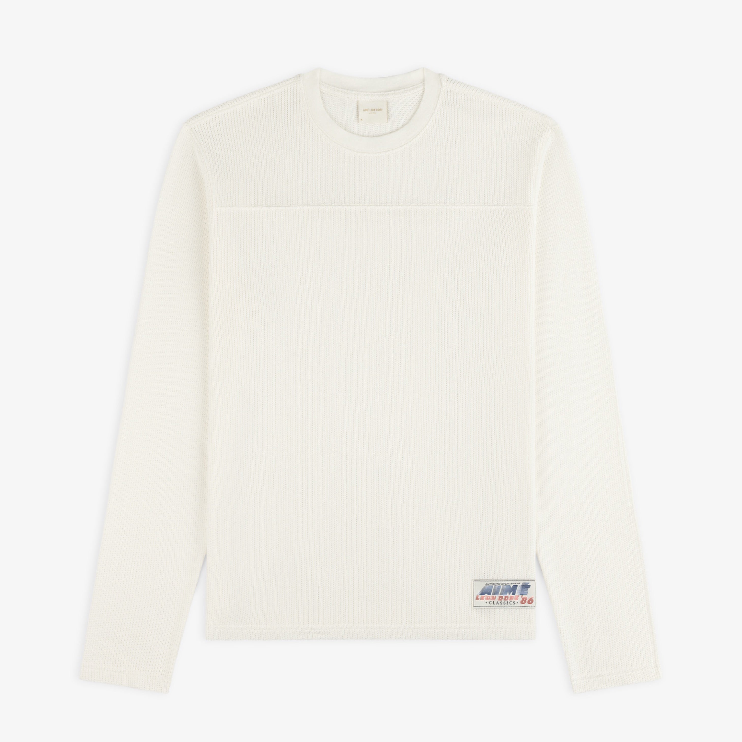 aim-leon-dore-long-sleeve-mesh-football-tee-creme-250-gsm image 1