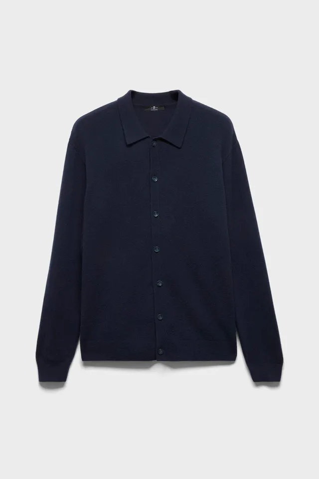 7-for-all-mankind-button-polo-strick-cardigan-cashmere-midnight-herren image 1
