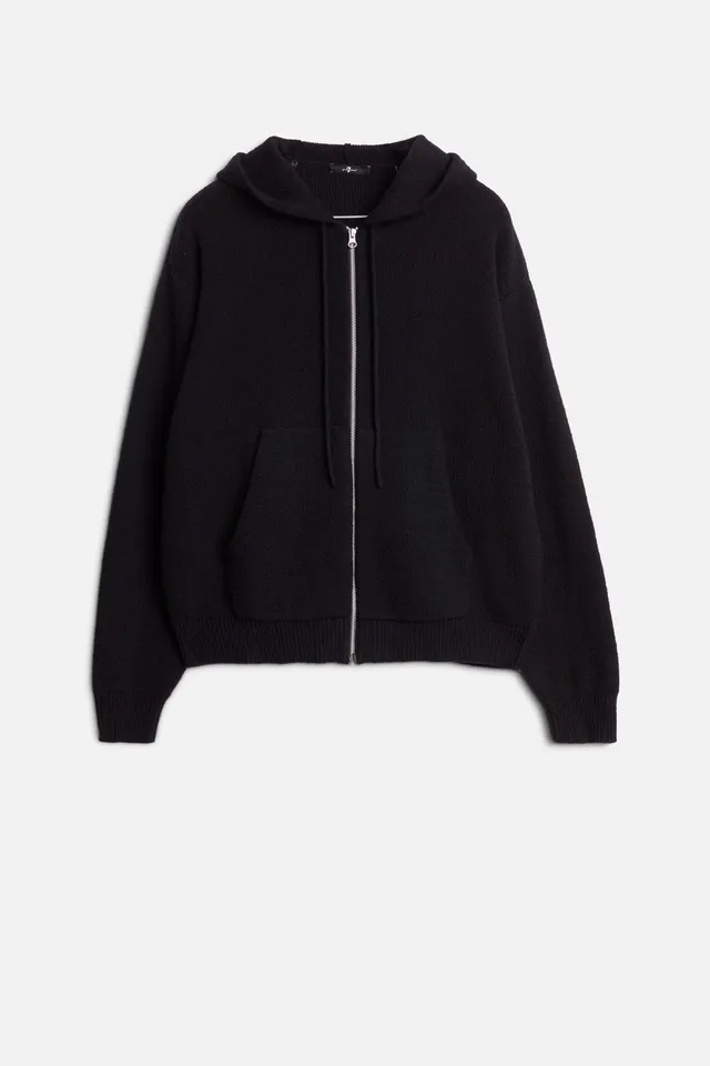 7-for-all-mankind-hooded-zip-sweater-herren-schwarz-cotton-wool image 1