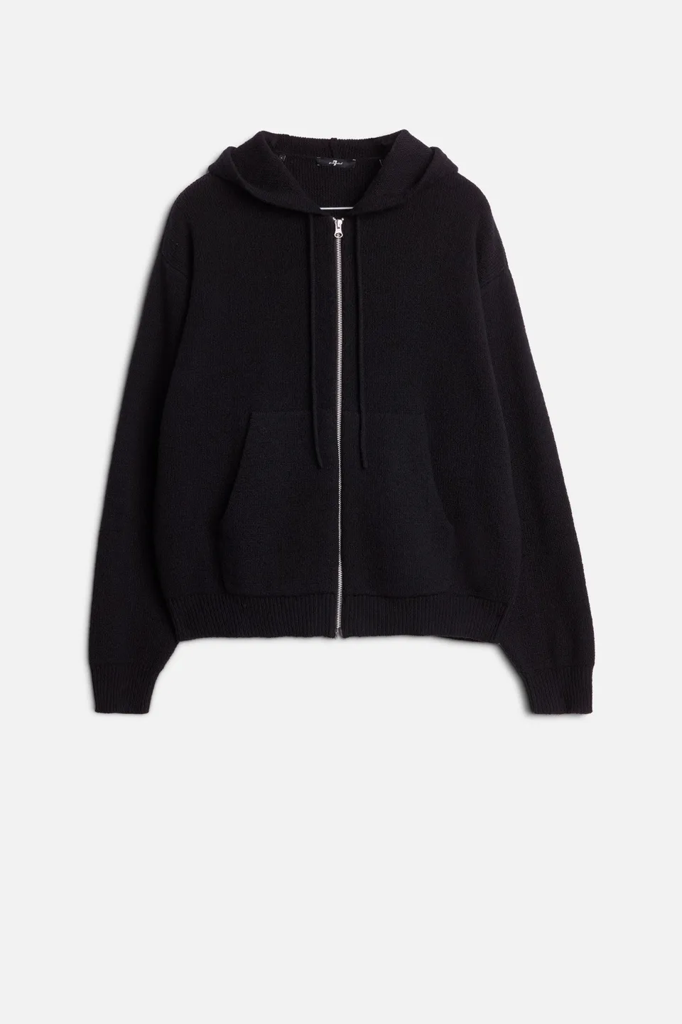 7-for-all-mankind-hooded-zip-sweater-herren-schwarz-cotton-wool image 1