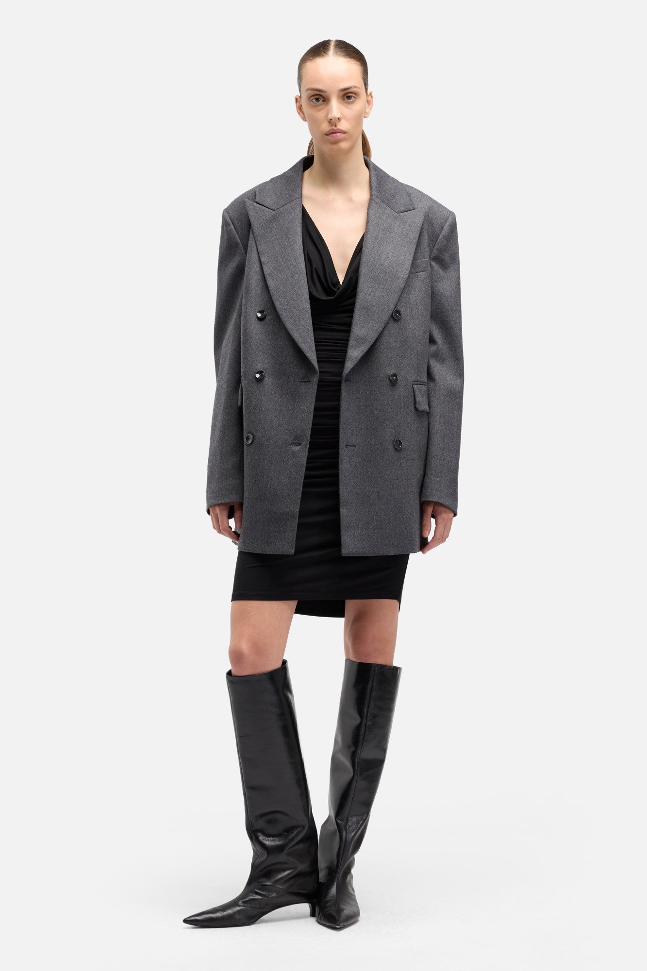 7-for-all-mankind-draped-dress-kleid-black image 2