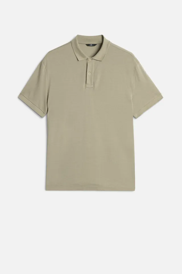 7-for-all-mankind-short-sleeve-polo-lyocell-army-gr-n image 1