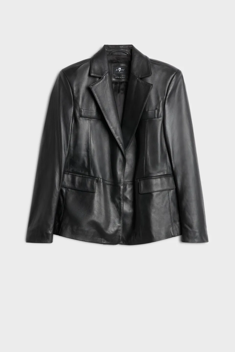 7-for-all-mankind-leder-blazer-single-breasted-in-schwarz image 1