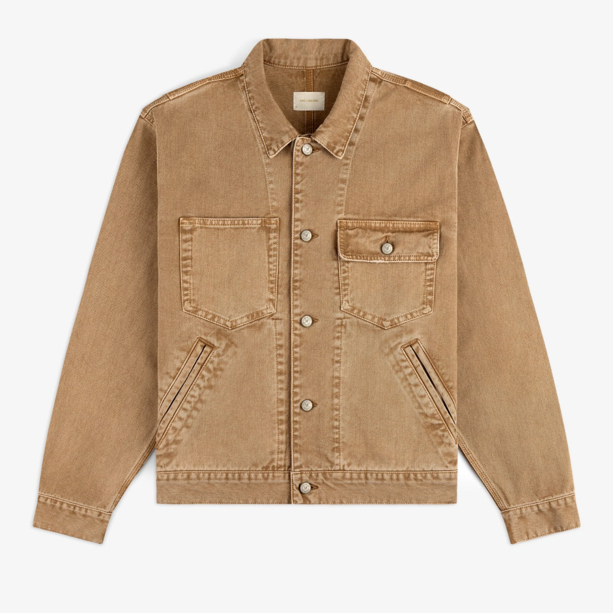 aim-leon-dore-denim-trucker-jacket-italian-cotton-tan image 1