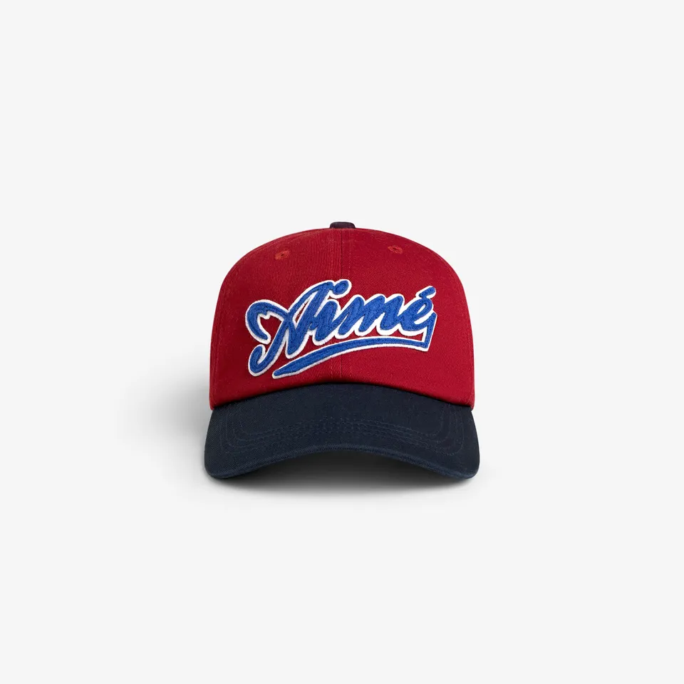 aim-leon-dore-cycling-logo-hat-cap-aus-baumwoll-twill-rot image 1
