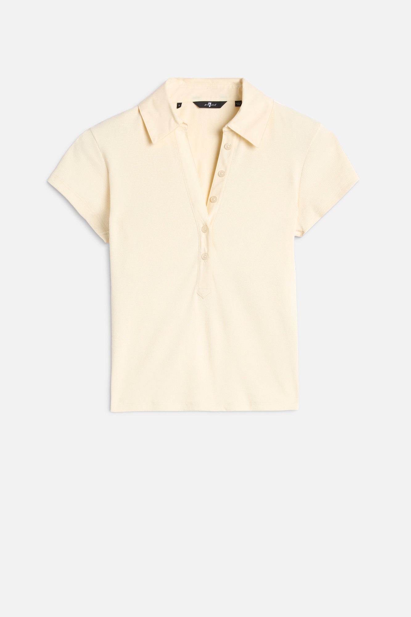 7-for-all-mankind-short-sleeve-ribbed-henley-polo-ivory-damen-top image 1