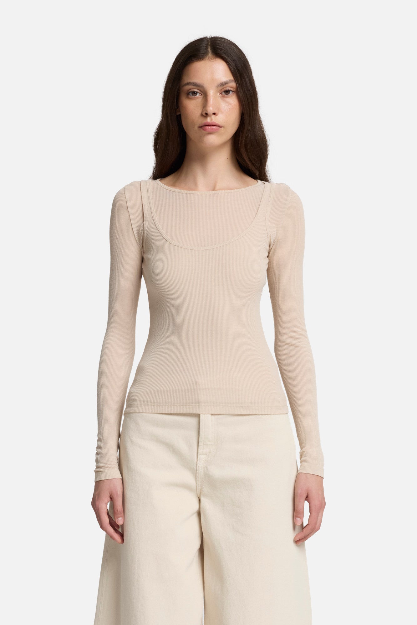 7-for-all-mankind-double-layer-longsleeve-rib-nude-damen-top image 3