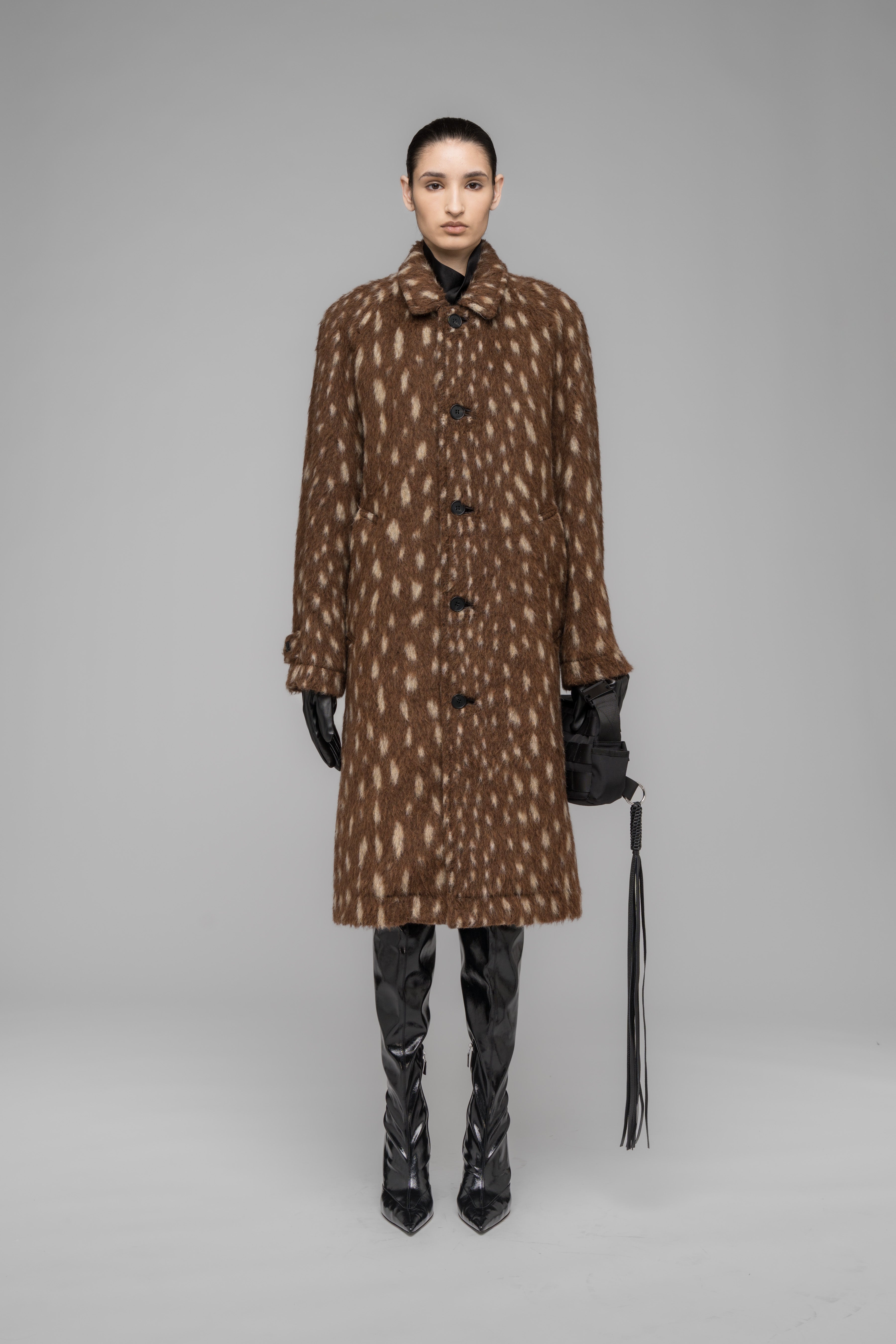 032c-bambi-car-coat-damen-jacquard-wollmantel image 1