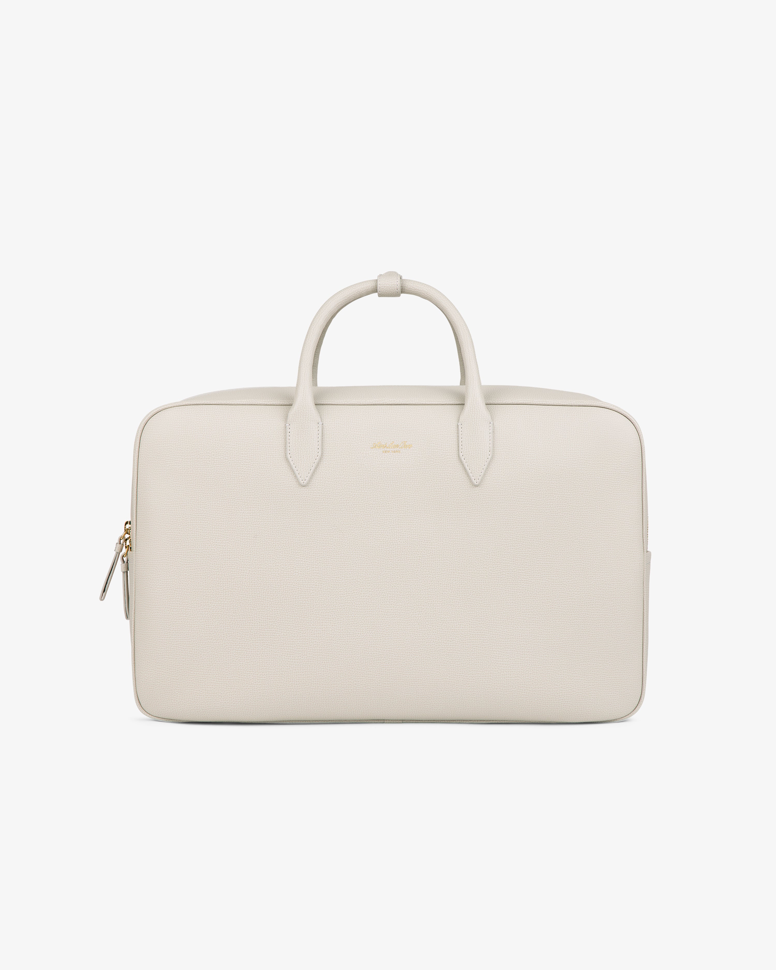 aim-leon-dore-full-grain-leder-weekender-creme-kalbsleder image 2