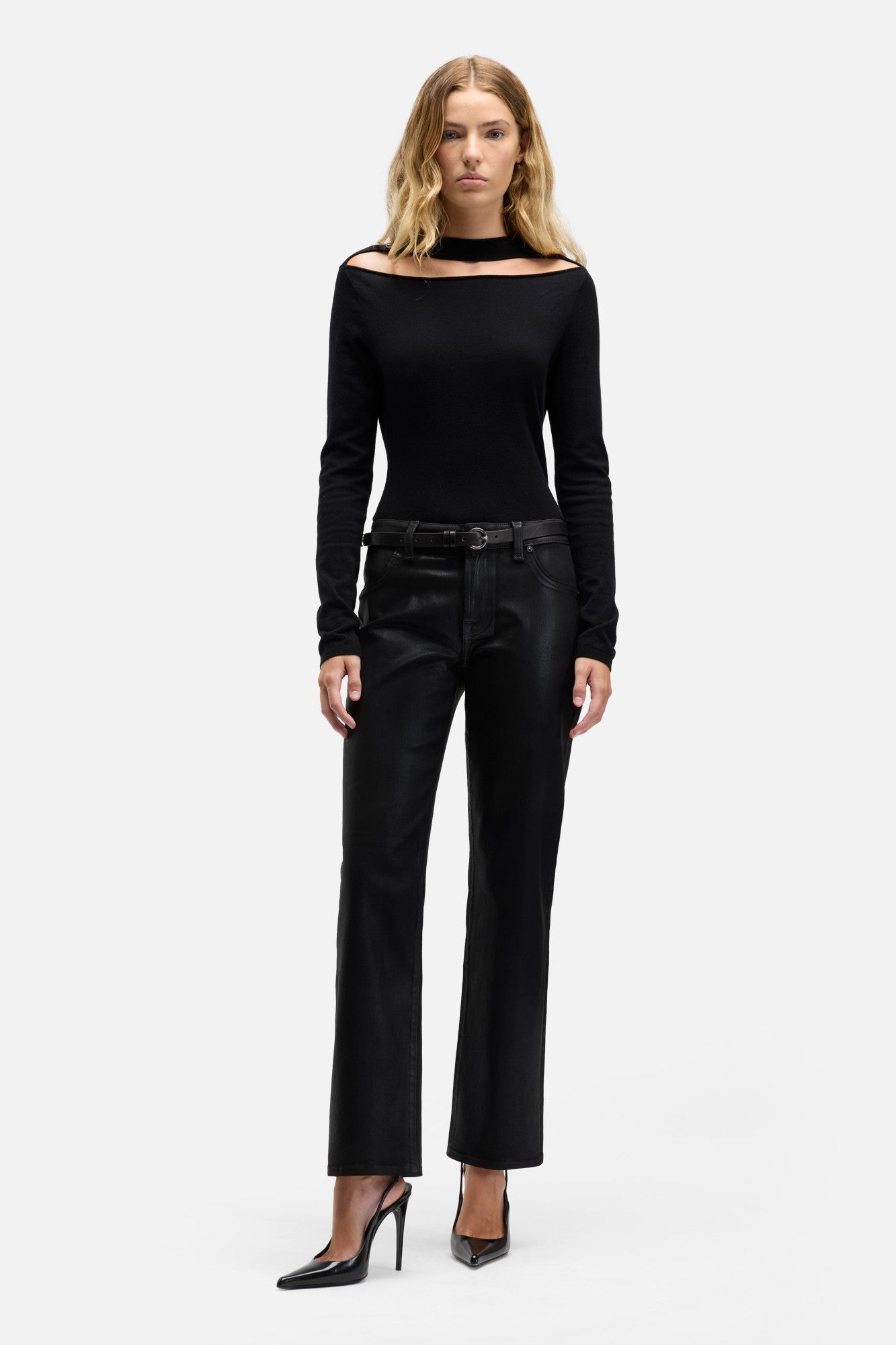 7-for-all-mankind-calie-straight-coated-jeans-damen-schwarz image 2