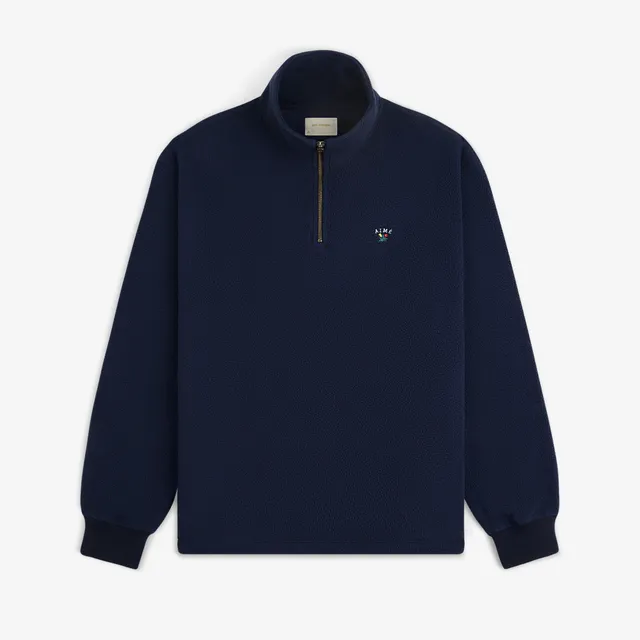 aim-leon-dore-crest-quarter-zip-fleece-pullover-navy image 1