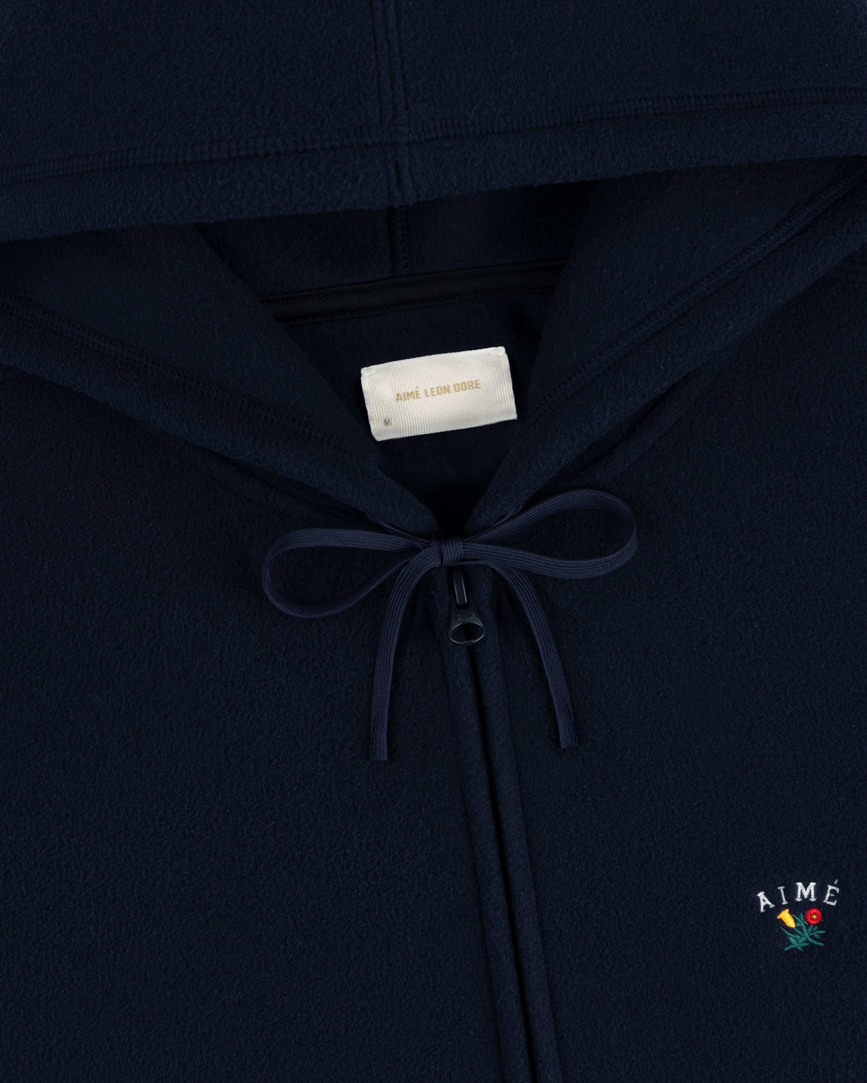 aim-leon-dore-crest-fleece-full-zip-hoodie-navy image 4
