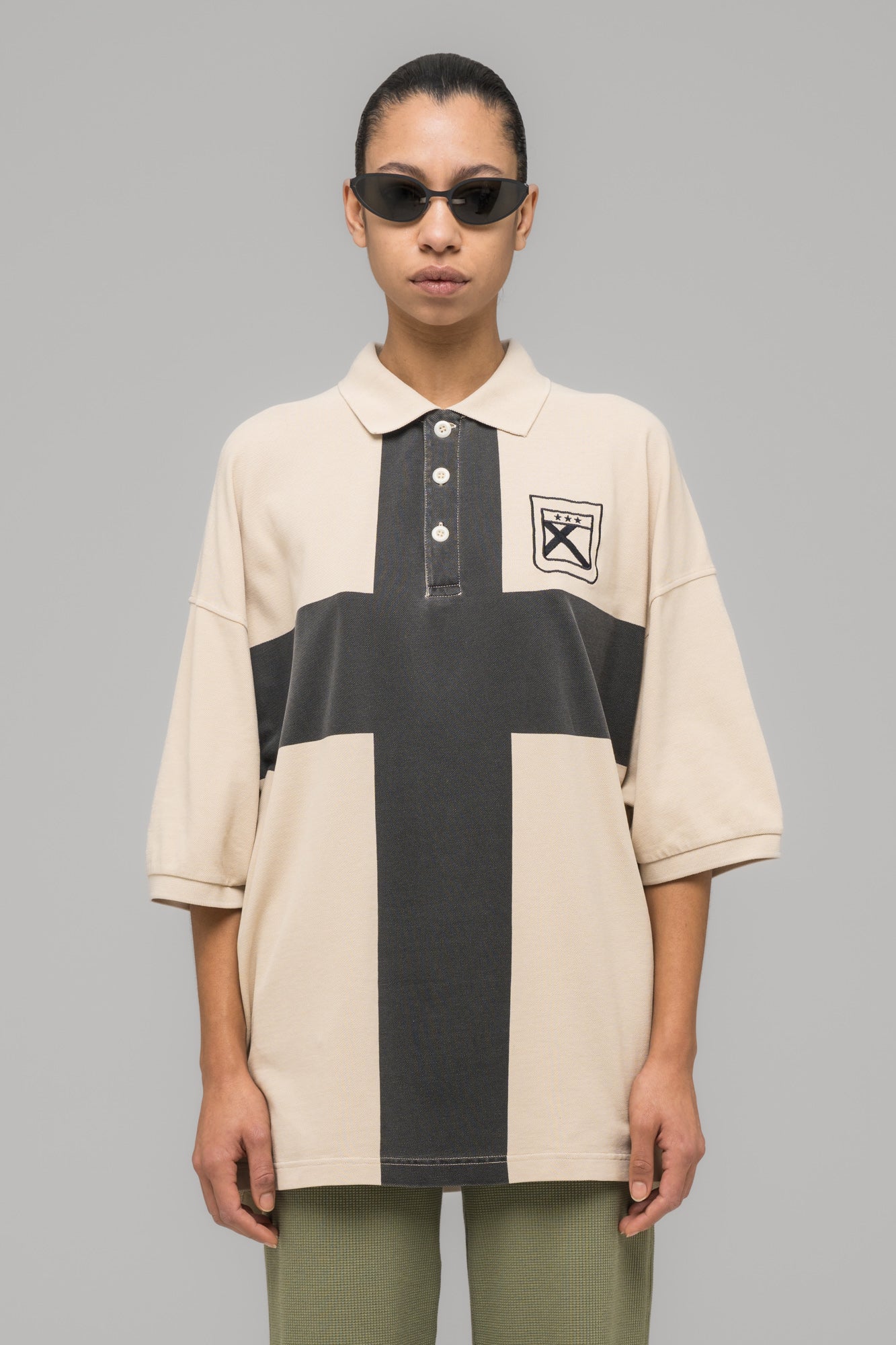 032c-fainting-cross-oversized-polo-shirt-stone-washed image 3