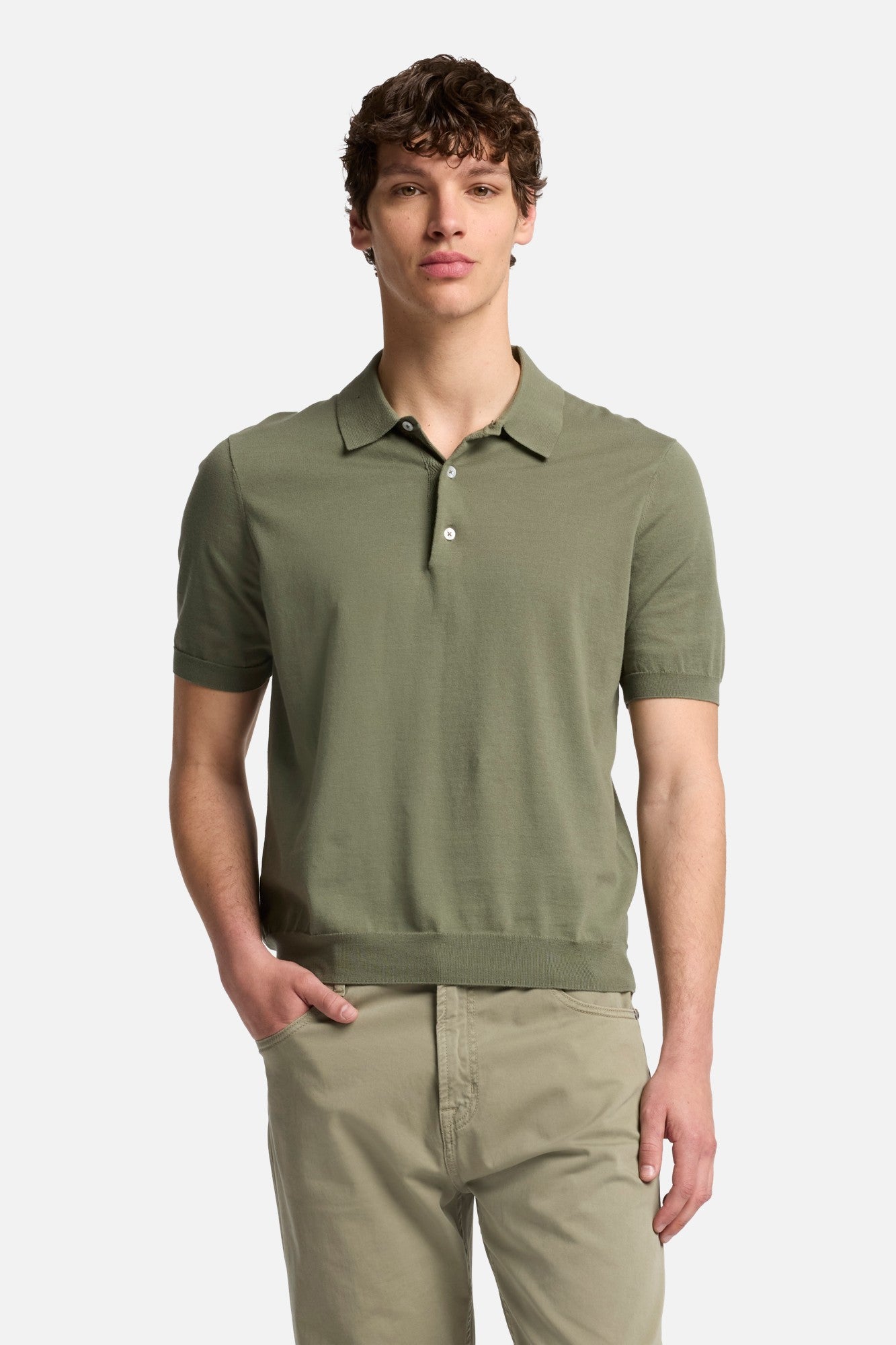 7-for-all-mankind-polo-sweater-army-green-herren-kurzarm-baumwolle image 3