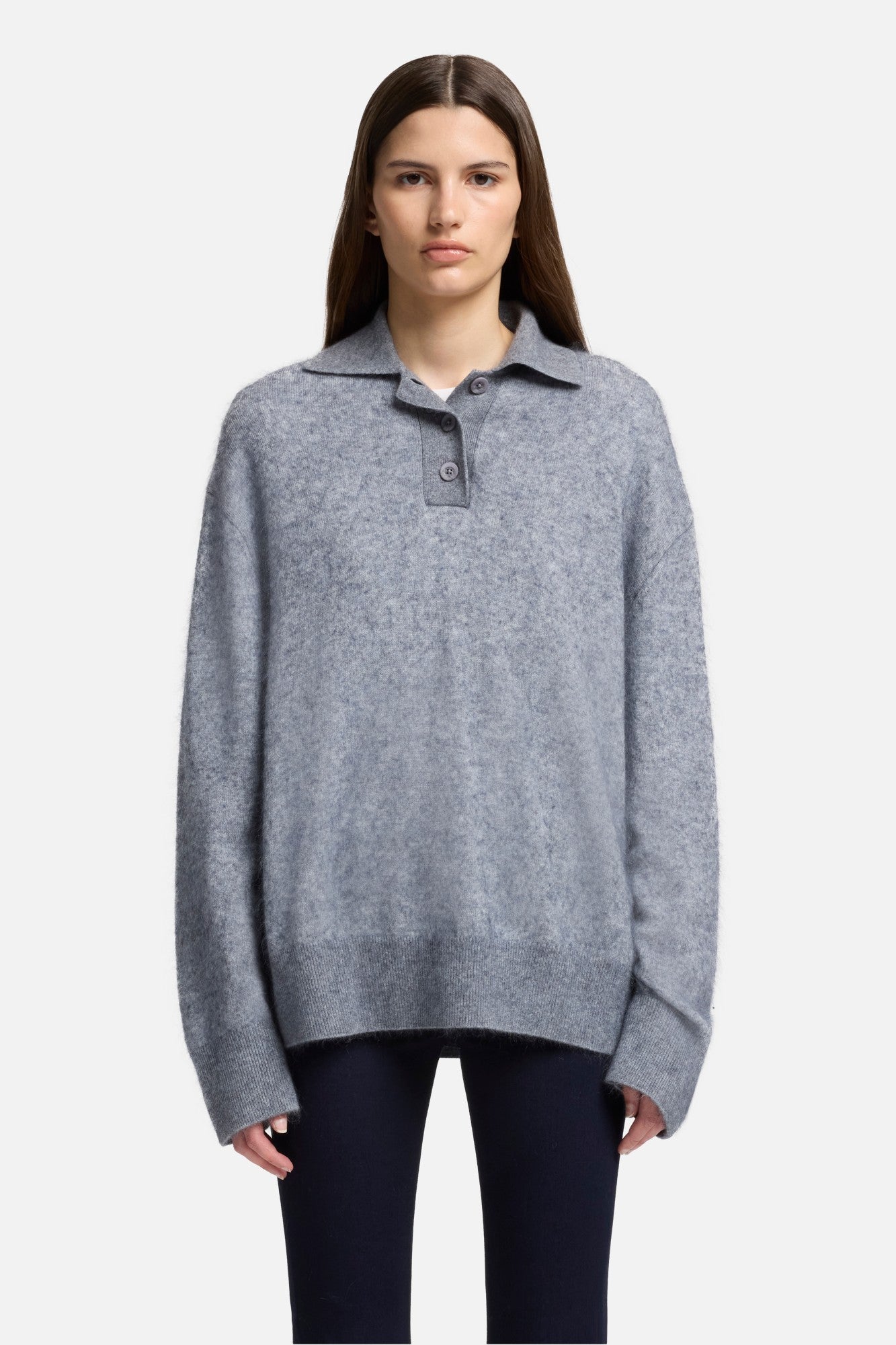 7-for-all-mankind-cashmere-blend-fuzzy-polo-sweater-oversize-polo-in-grey image 3