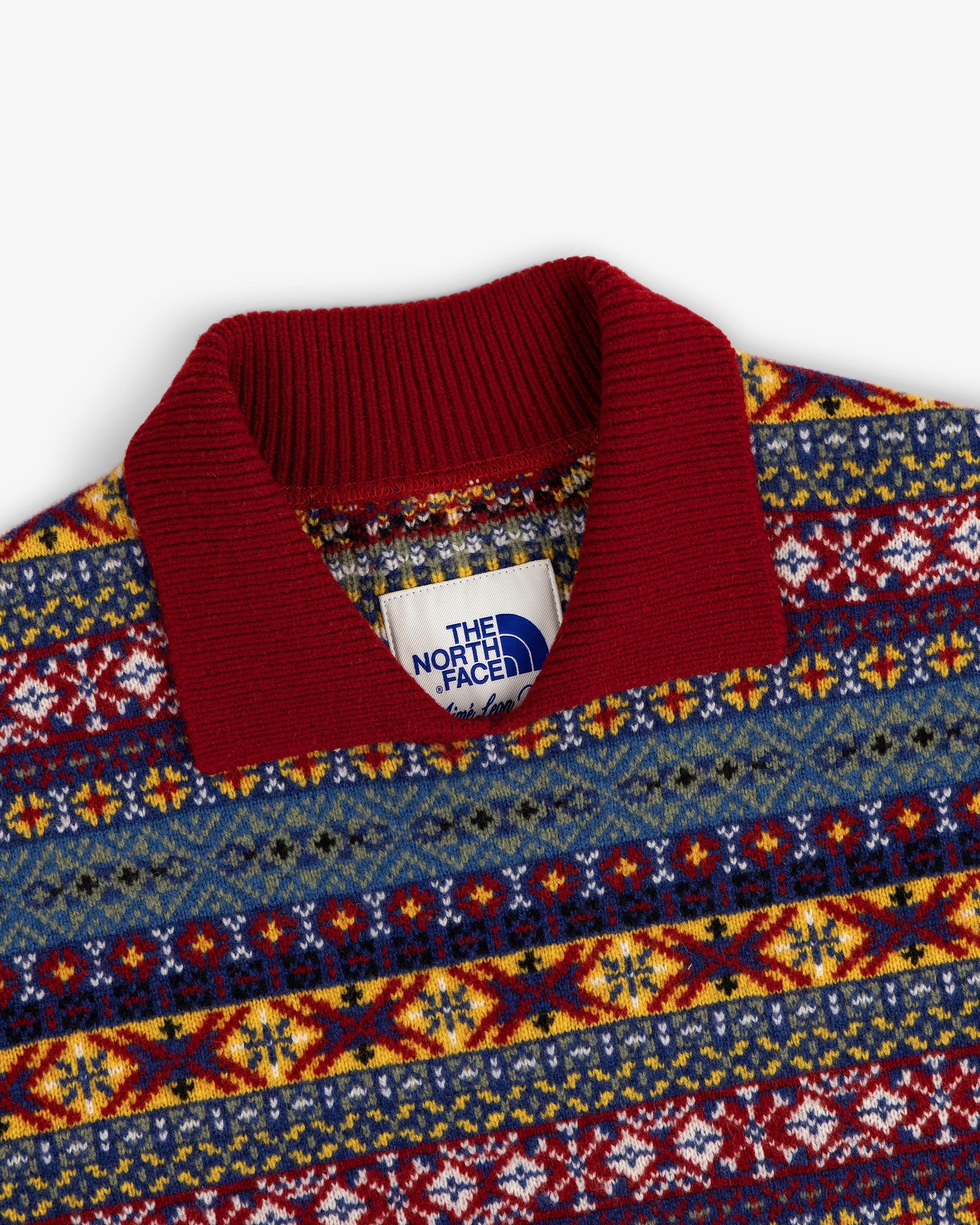 aim-leon-dore-x-the-north-face-fair-isle-knit-polo-merino-pullover image 4