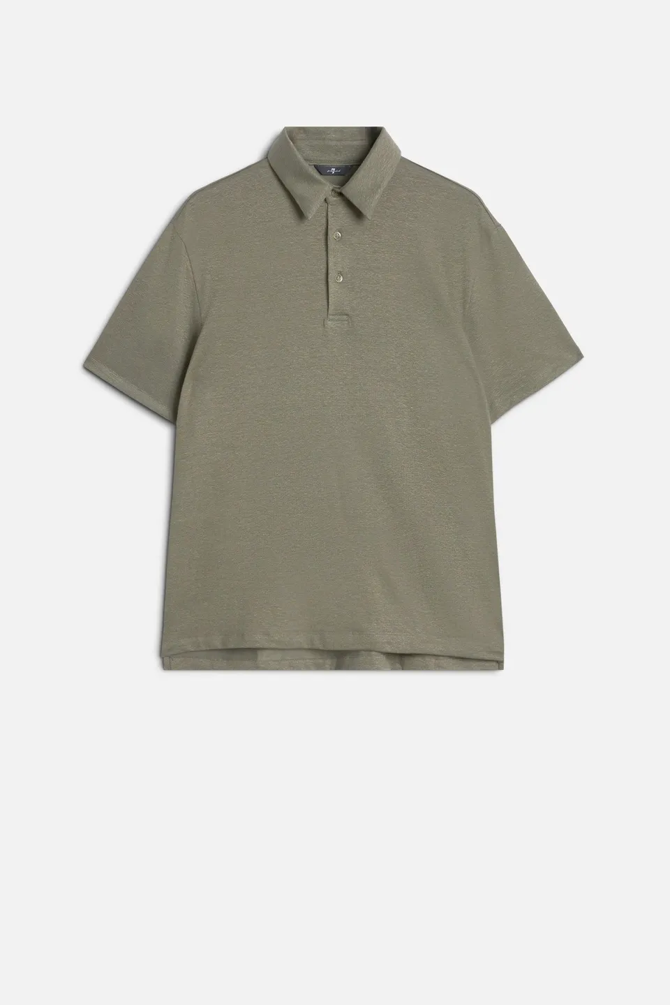 7-for-all-mankind-polo-aus-leinenmix-in-army image 1
