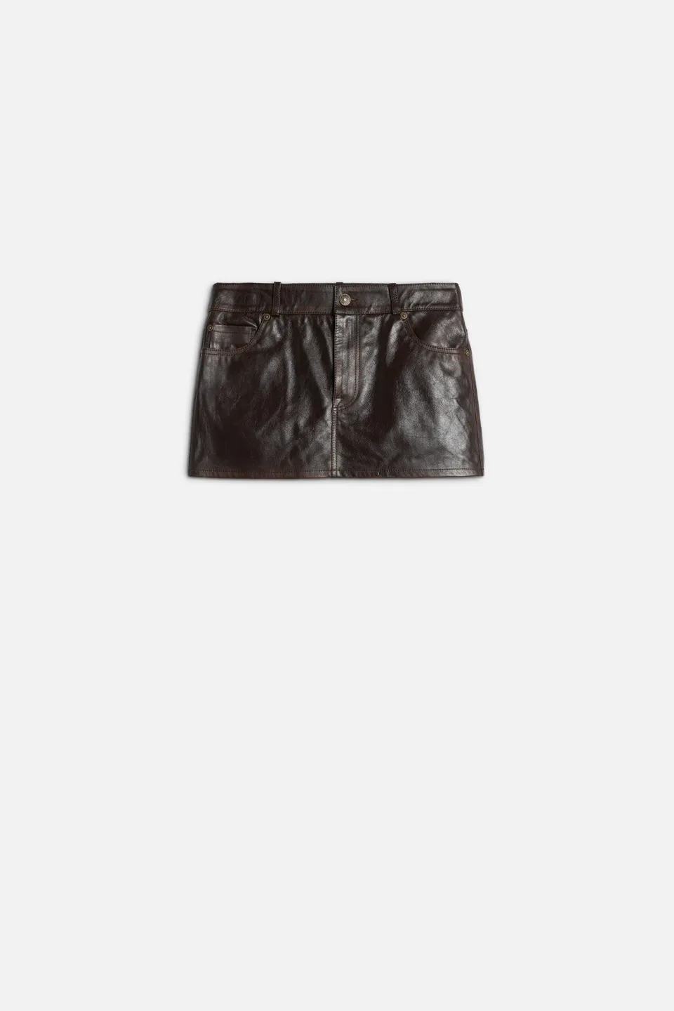 7-for-all-mankind-mini-skirt-minirock-aus-leder-vintage-brown image 1
