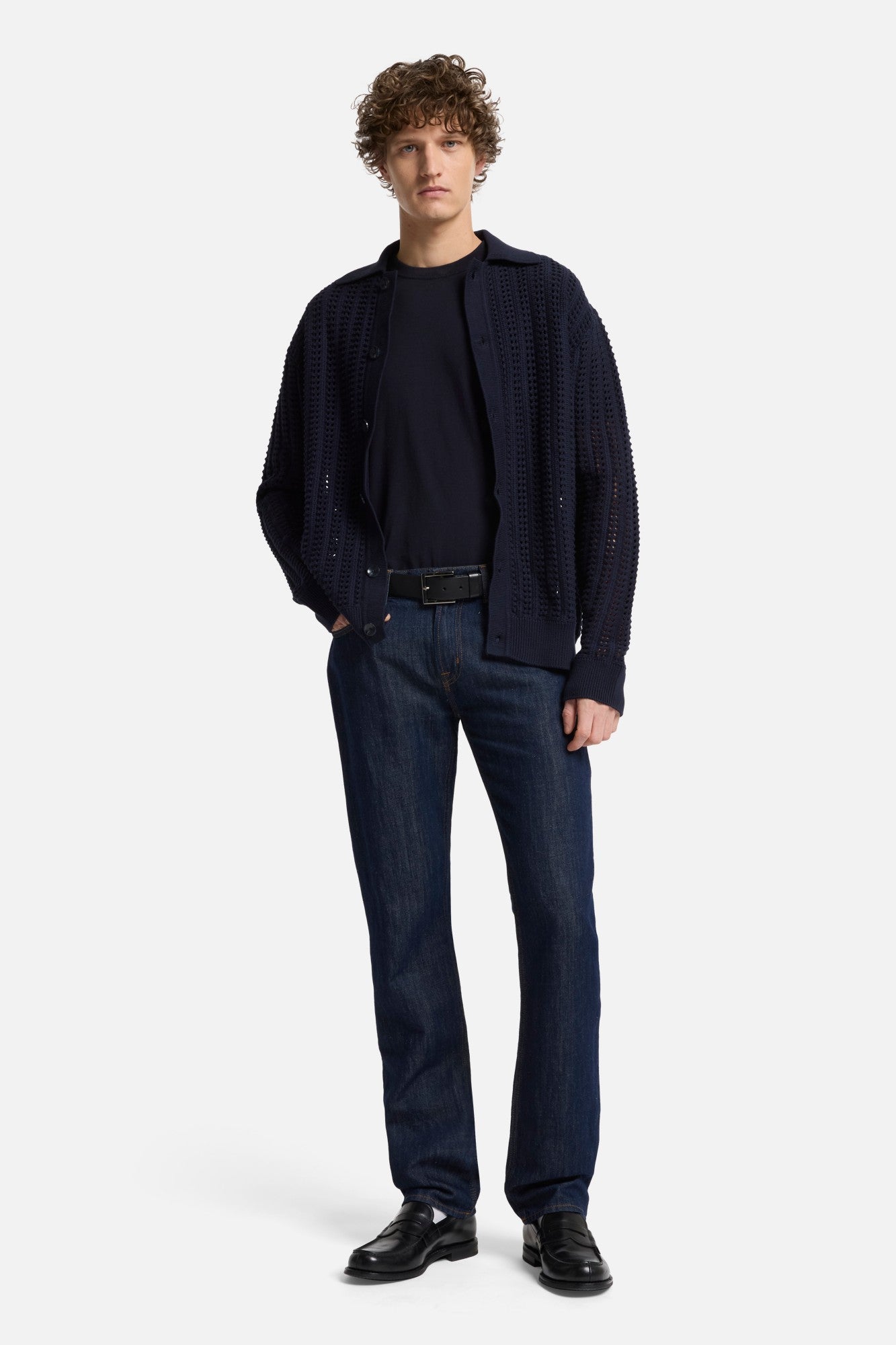 7-for-all-mankind-classic-cotton-kurzarm-pullover-navy image 2