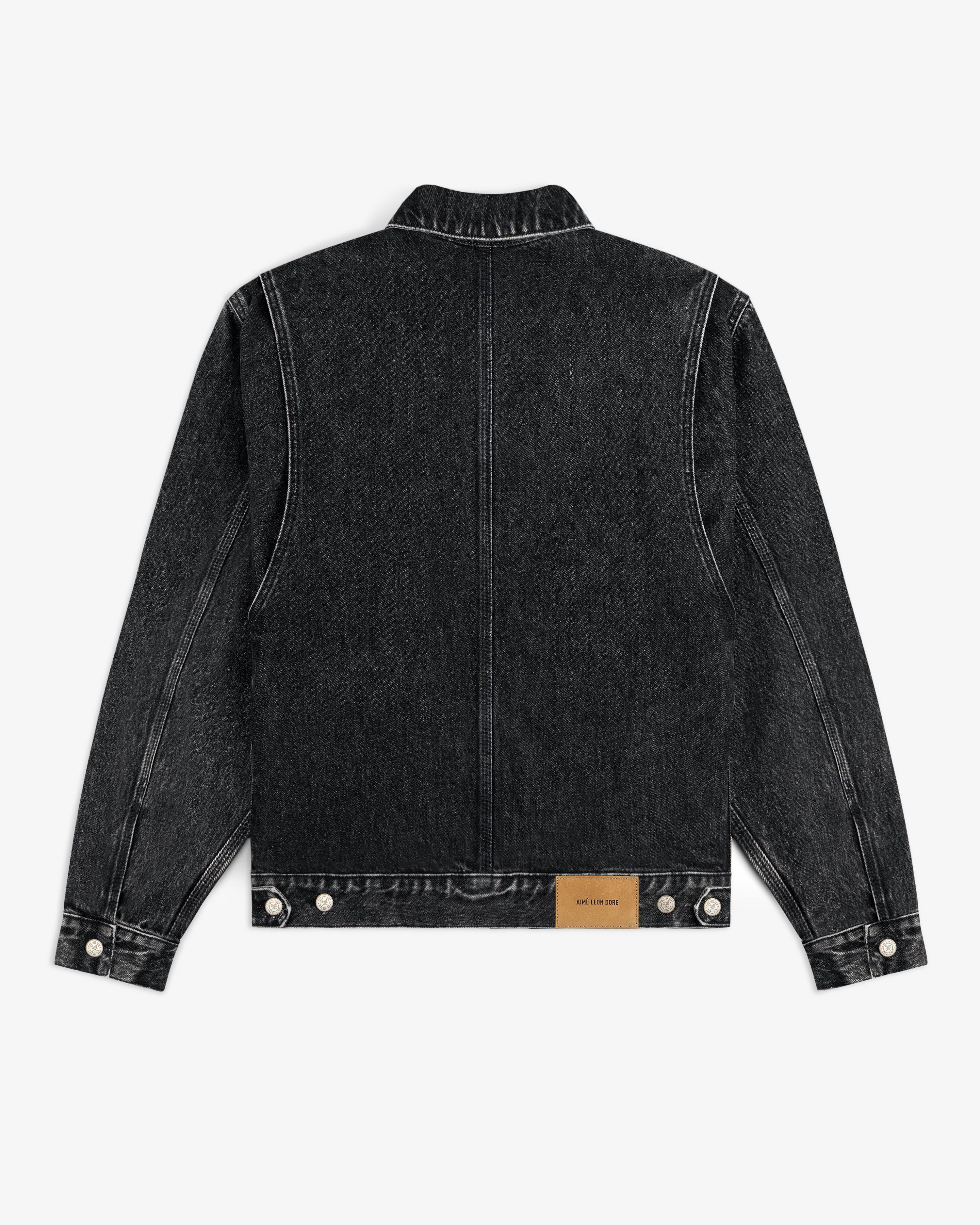 aim-leon-dore-denim-trucker-jacke-schwarz-italien image 4