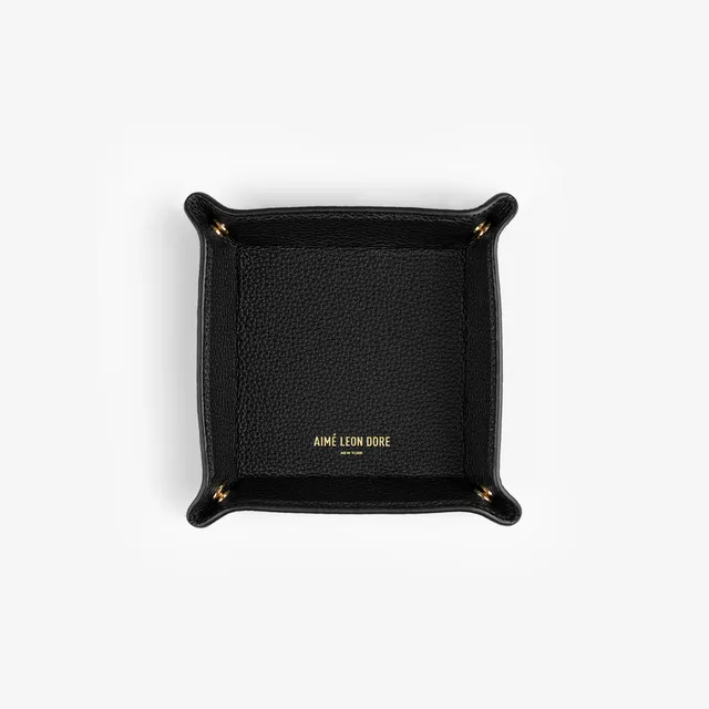 aim-leon-dore-leather-catchall-leder-ablage-schwarz-genarbt image 1